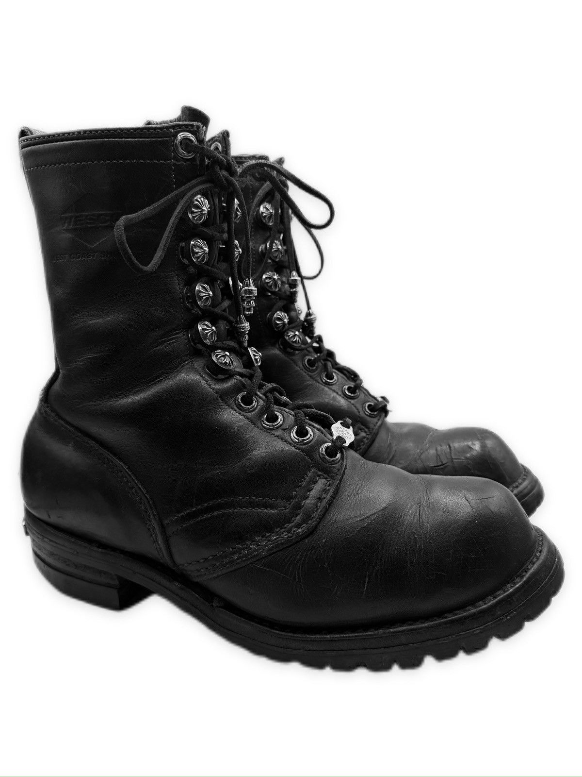 Chrome Hearts CHROME HEARTS WESCO FIREMAN BOOTS SZ9.5 | Grailed