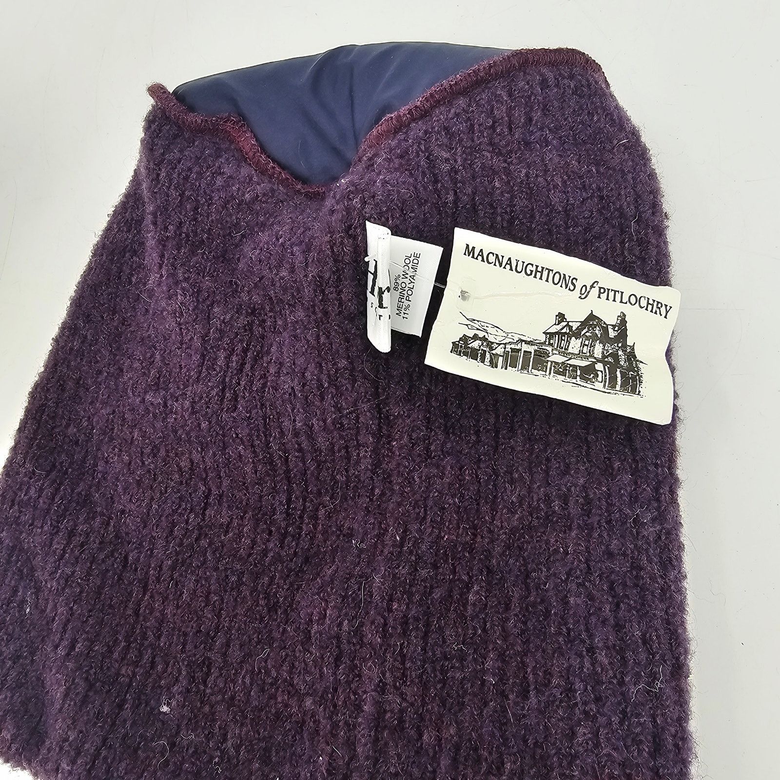 Harley of Scotland Harley of Scotland Purple Merino Wool Blend Beanie Hat Ski Size ONE SIZE - 5 Thumbnail
