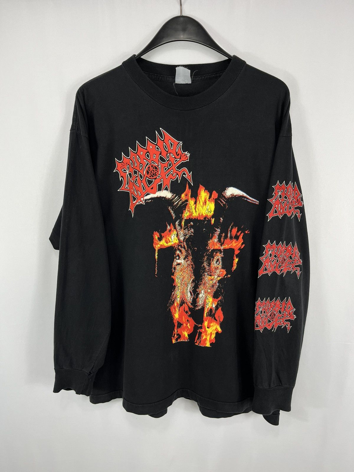 image of 90's Morbid Angel Vintage Longsleeve XL in Black, Men's