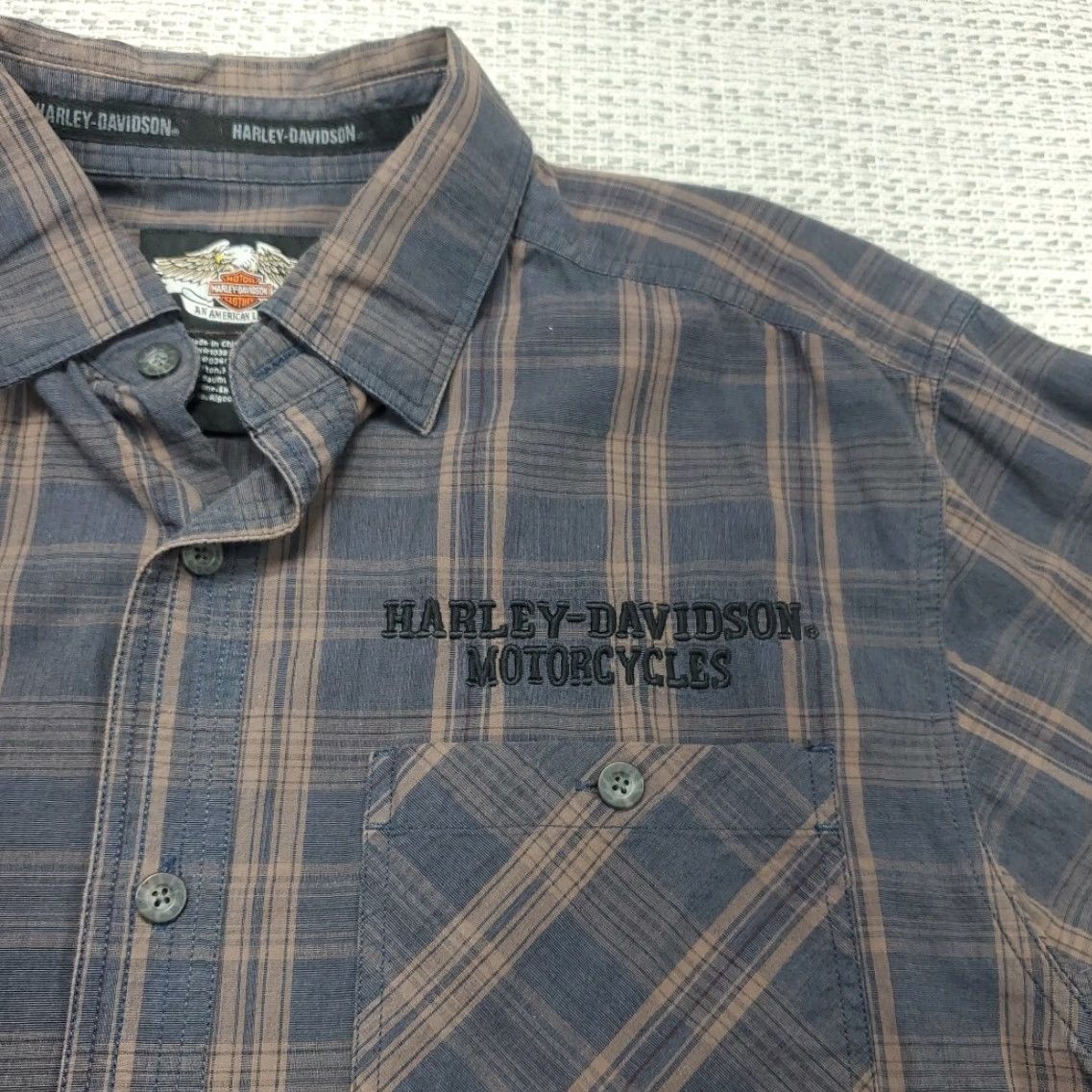 Harley Davidson Harley-Davidson Shirt Mens M Plaid Long Sleeve Button-Up Embroidered Bike Casual Size US M / EU 48-50 / 2 - 5 Thumbnail