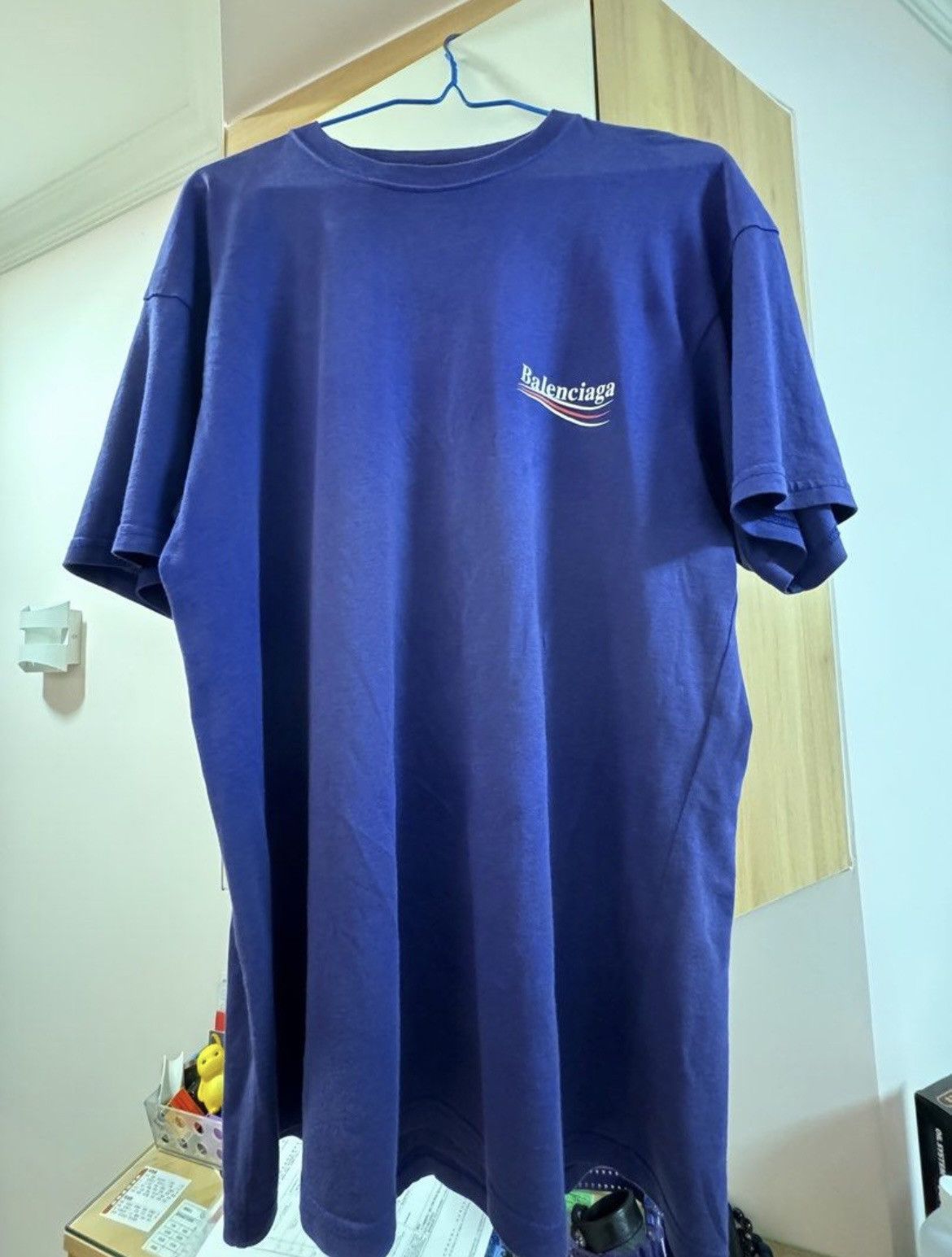 image of Balenciaga Classic T-Shirt - Size S in Blue, Men's