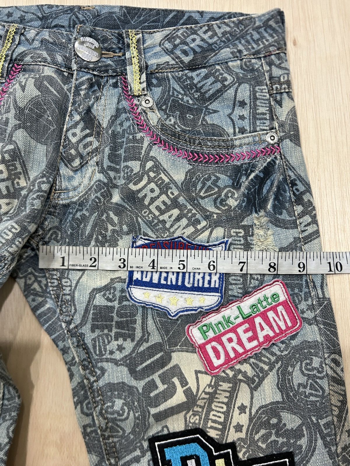 Japanese Brand Vintage Pink Latte Full Printed Jeans Size US 30 / EU 46 - 15 Thumbnail
