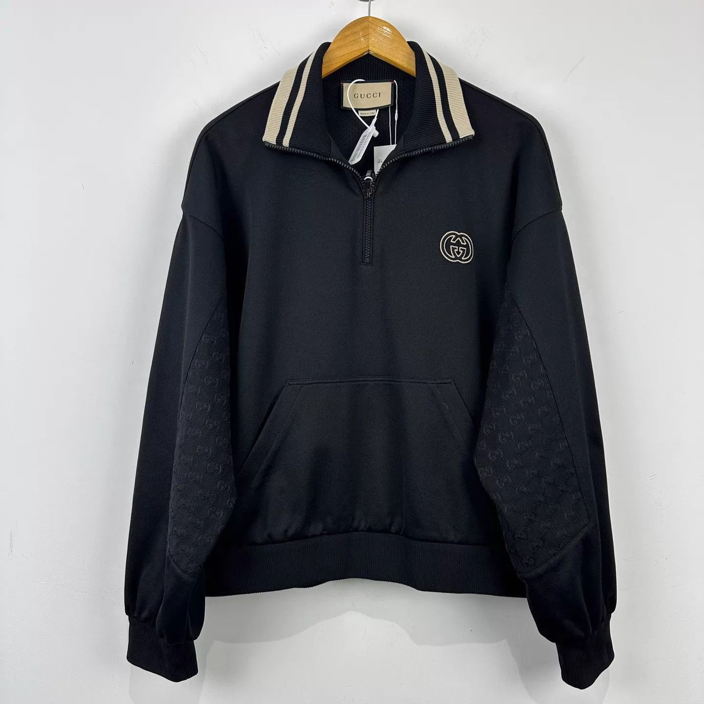 Gucci Quarter-Zip Multi Color Logo Sweatshirt Size US M / EU 48-50 / 2 - 1 Thumbnail