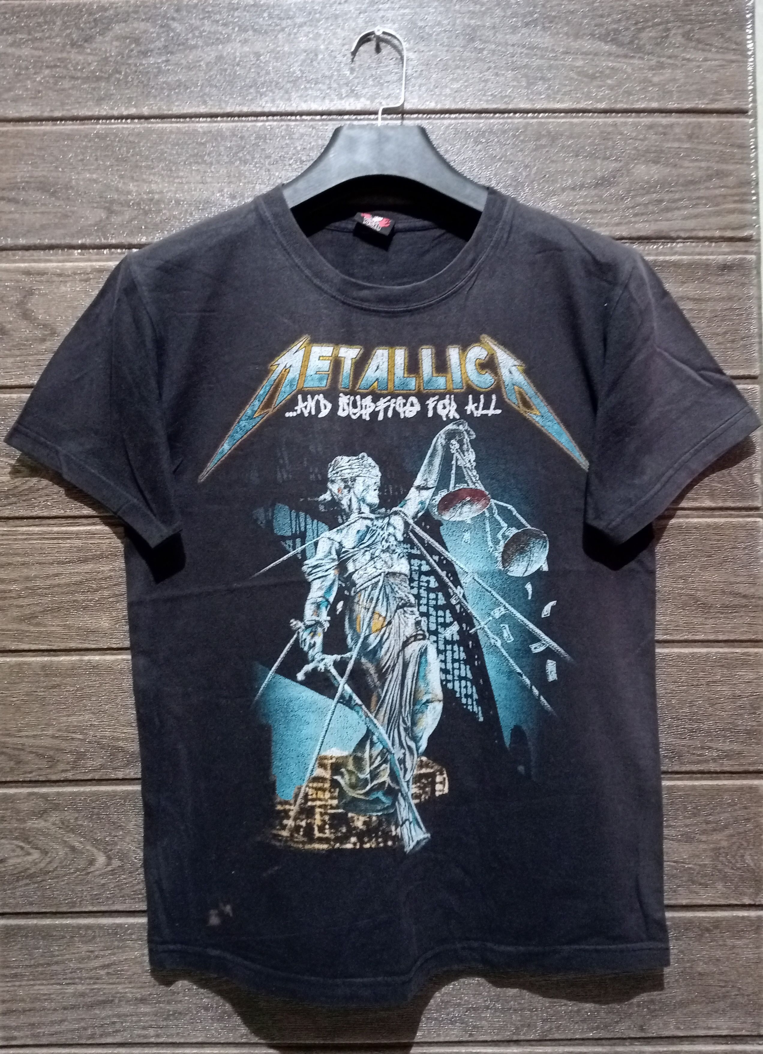 image of Band Tees x Metallica Vintage Metallica And Justice For All Tee in Black, Men's (Size Medium)