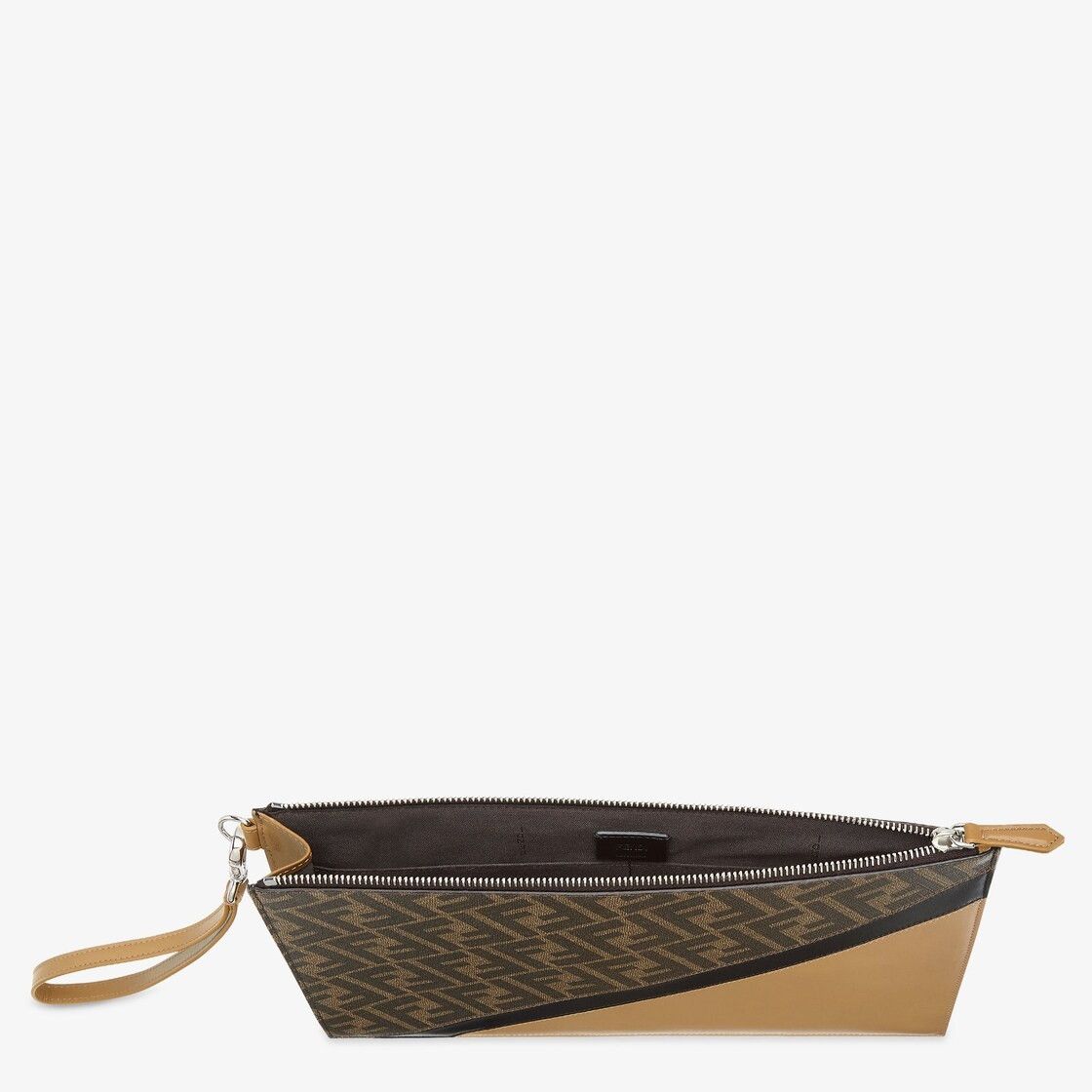 Fendi o1s1wg111025 Size: OS / Diagonal Flat Pouch in Beige/Black Size ONE SIZE - 3 Thumbnail