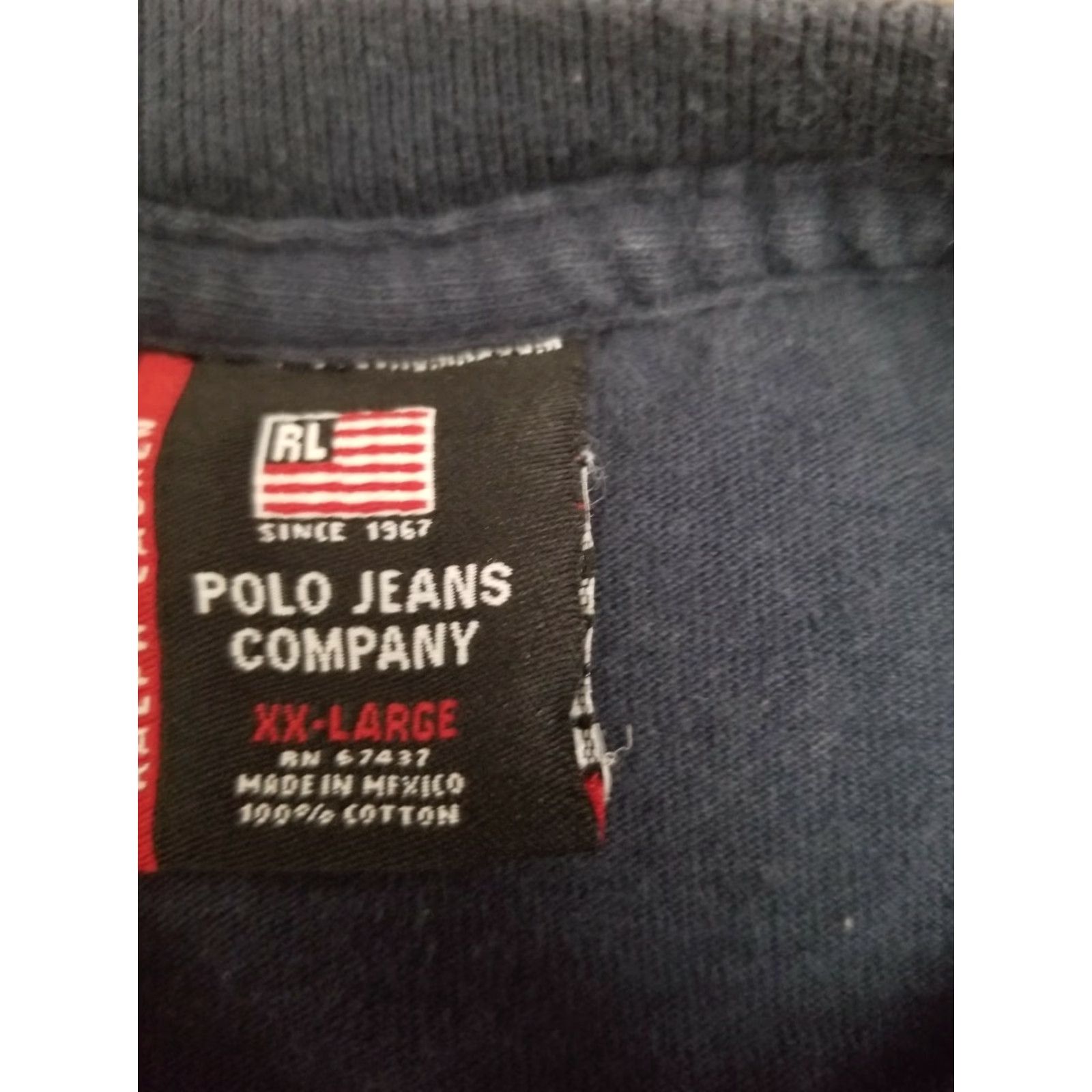 Polo Ralph Lauren VTG Polo Ralph Lauren Spell Out Long Sleeve T-Shirt Polo Jeans 2XL Blue Mens 90s Distressed Logo Shirt Size US XXL / EU 58 / 5 - 3 Thumbnail