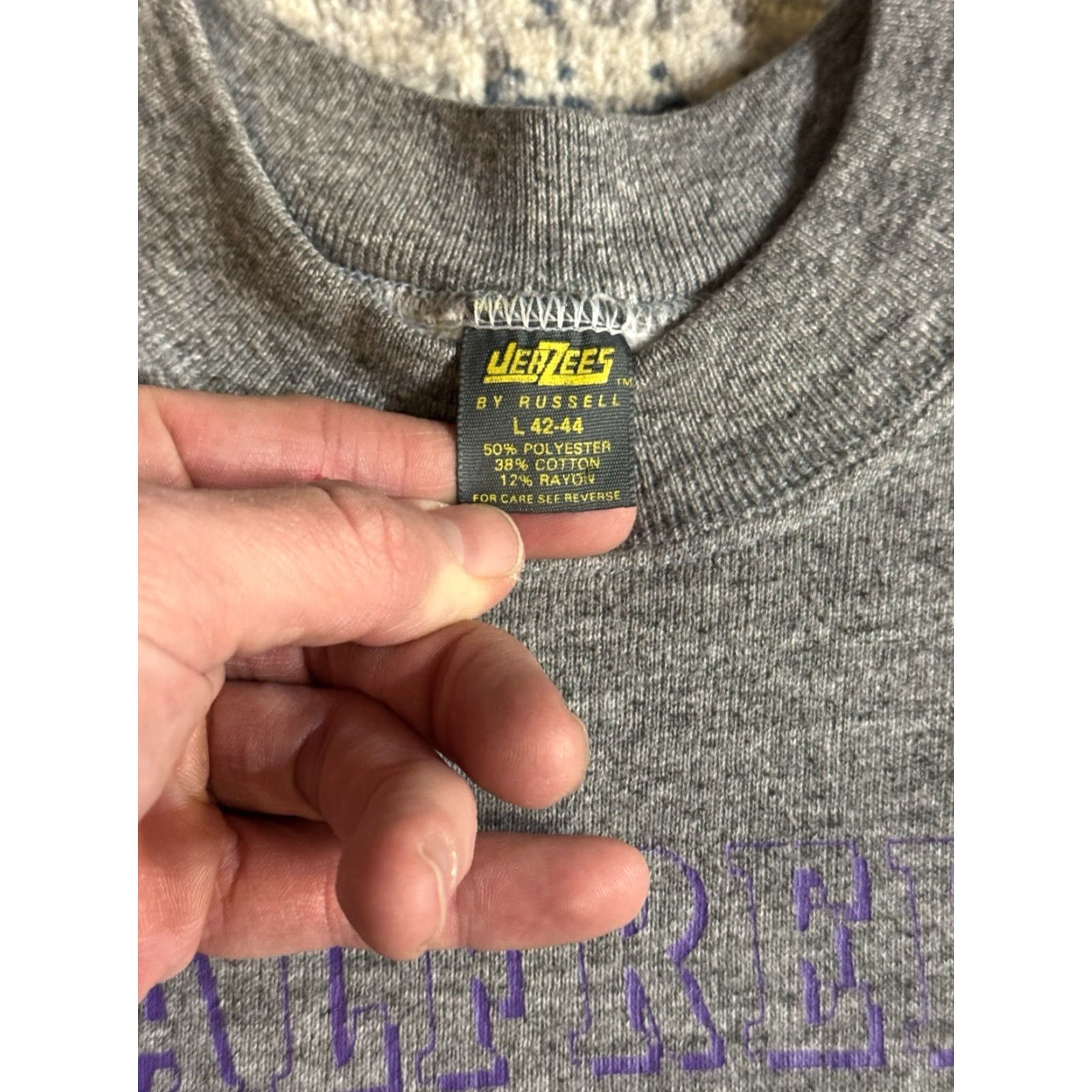 Jerzees VINTAGE Alfred University Knights Jerzees Tri-blend Sweatshirt Sz L College Size US L / EU 52-54 / 3 - 3 Thumbnail