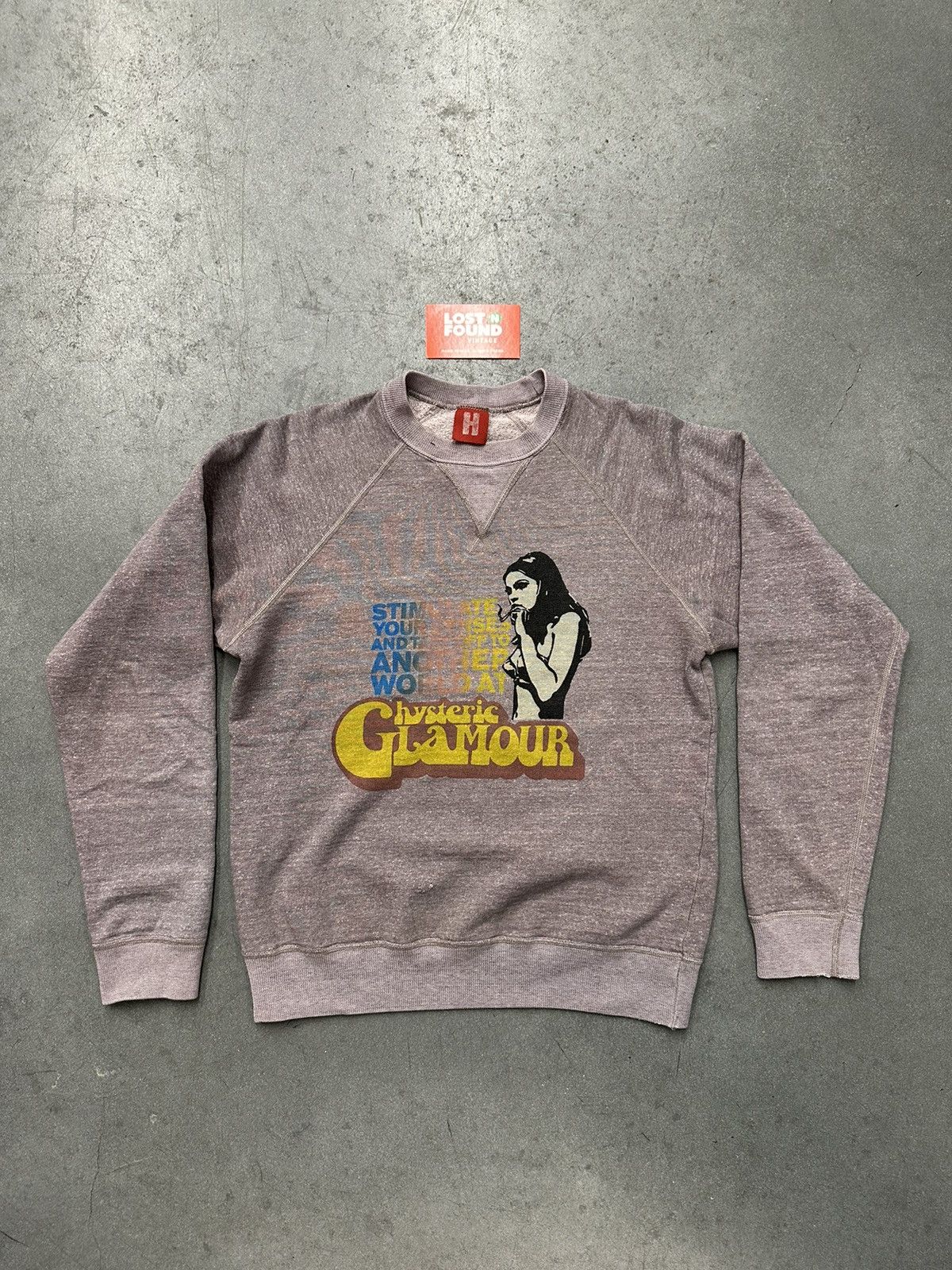 image of Hysteric Glamour Stimulate Your Sense Sweatshirt in Plum, Men's (Size Small)