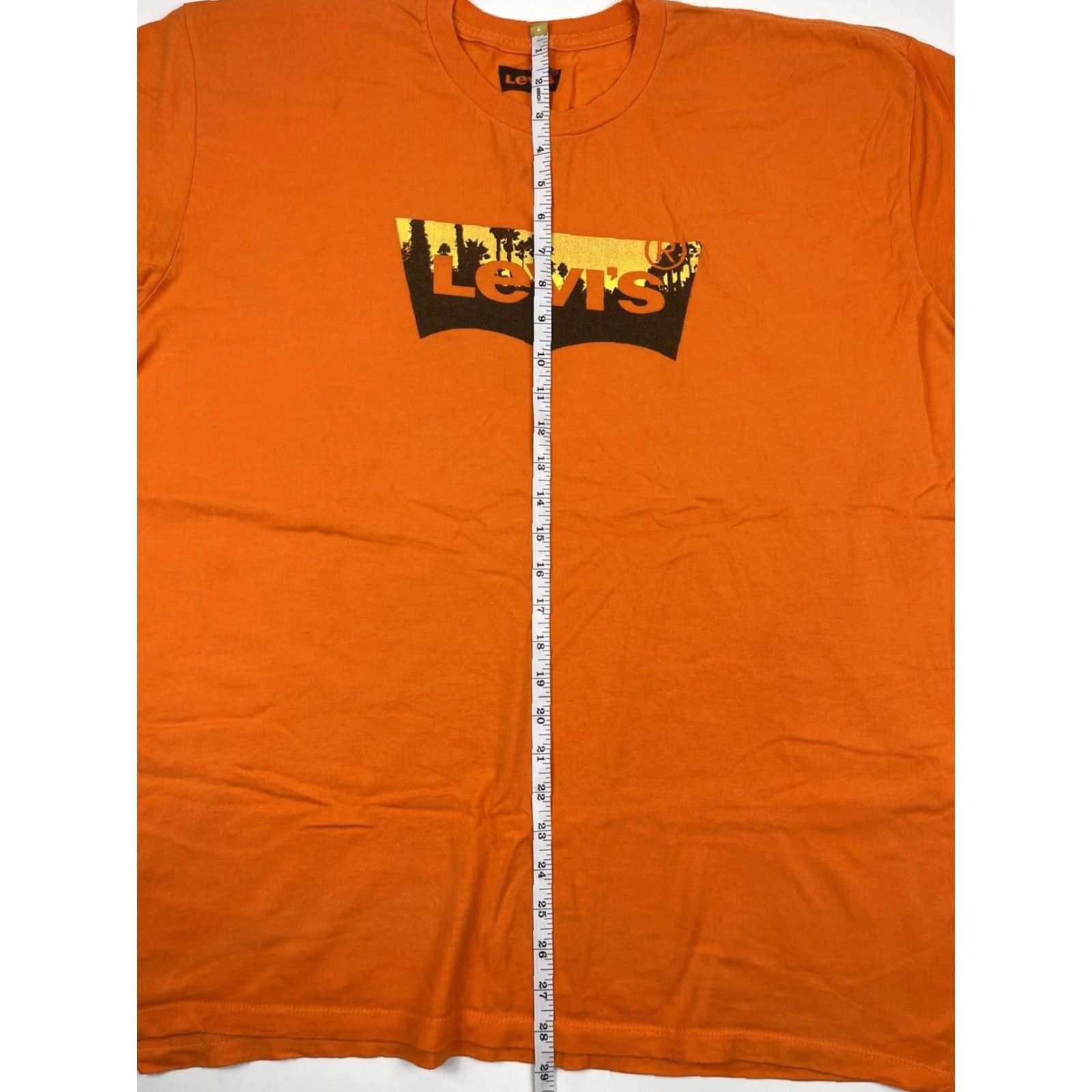 Levi's Levi's T-Shirt Shirt Mens 2XL Orange Spell Out Logo Short Sleeve Graphic Tee Crew neck Regular Fit Size US XXL / EU 58 / 5 - 6 Thumbnail