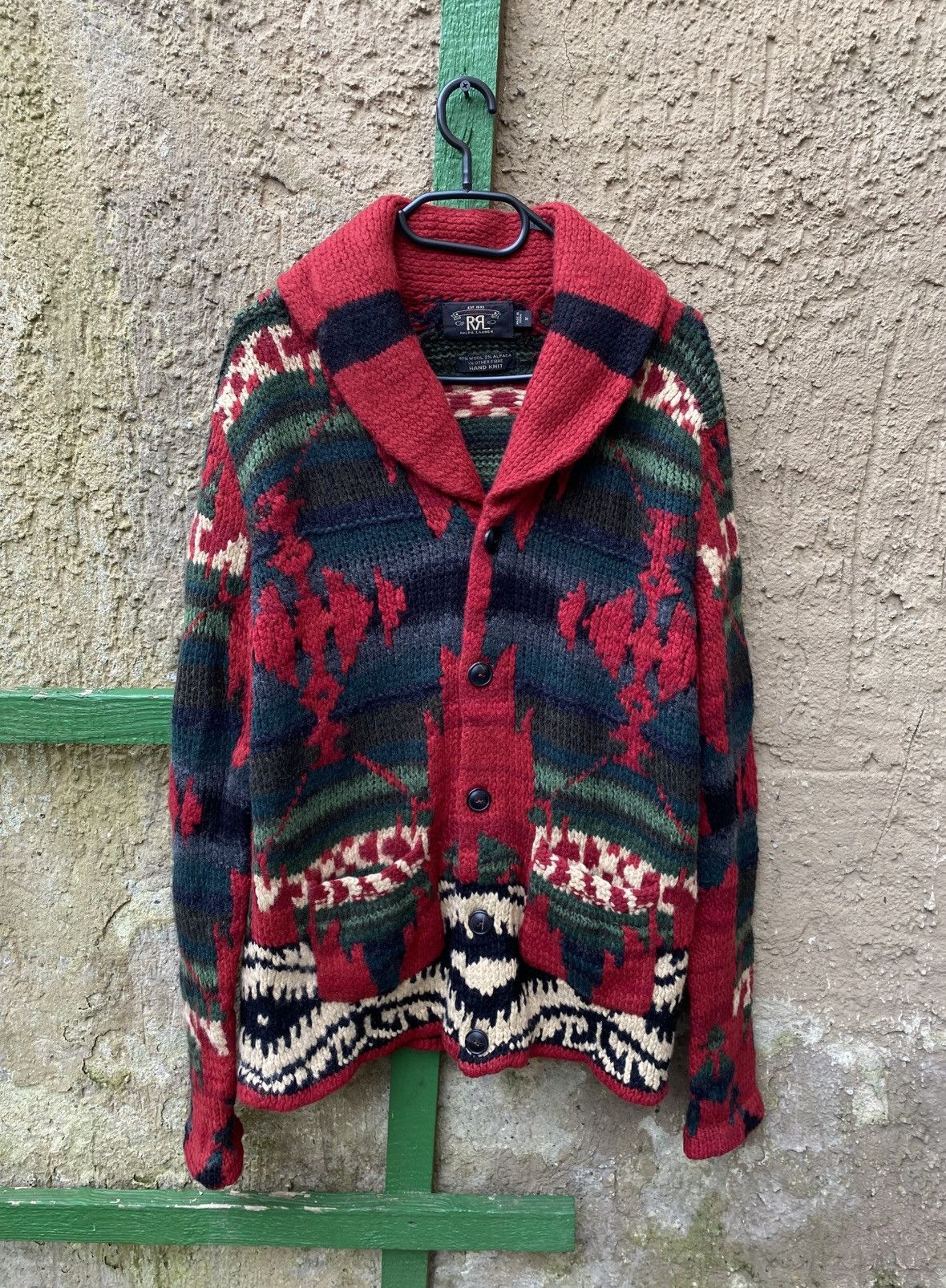 Ralph Lauren Double RRL Ralph Lauren Aztec Hand Knit Wool Cardigan Size US M / EU 48-50 / 2 - 1 Thumbnail