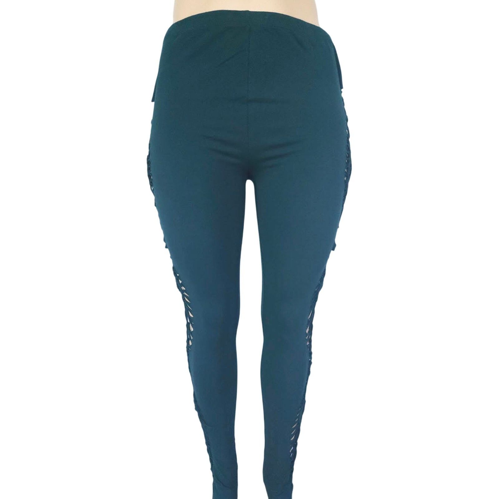 Other EMERALD VINES- 3XL - Leggings - Deep Green w/ Cute Side Cuts Size 42" / US 20 - 2 Thumbnail