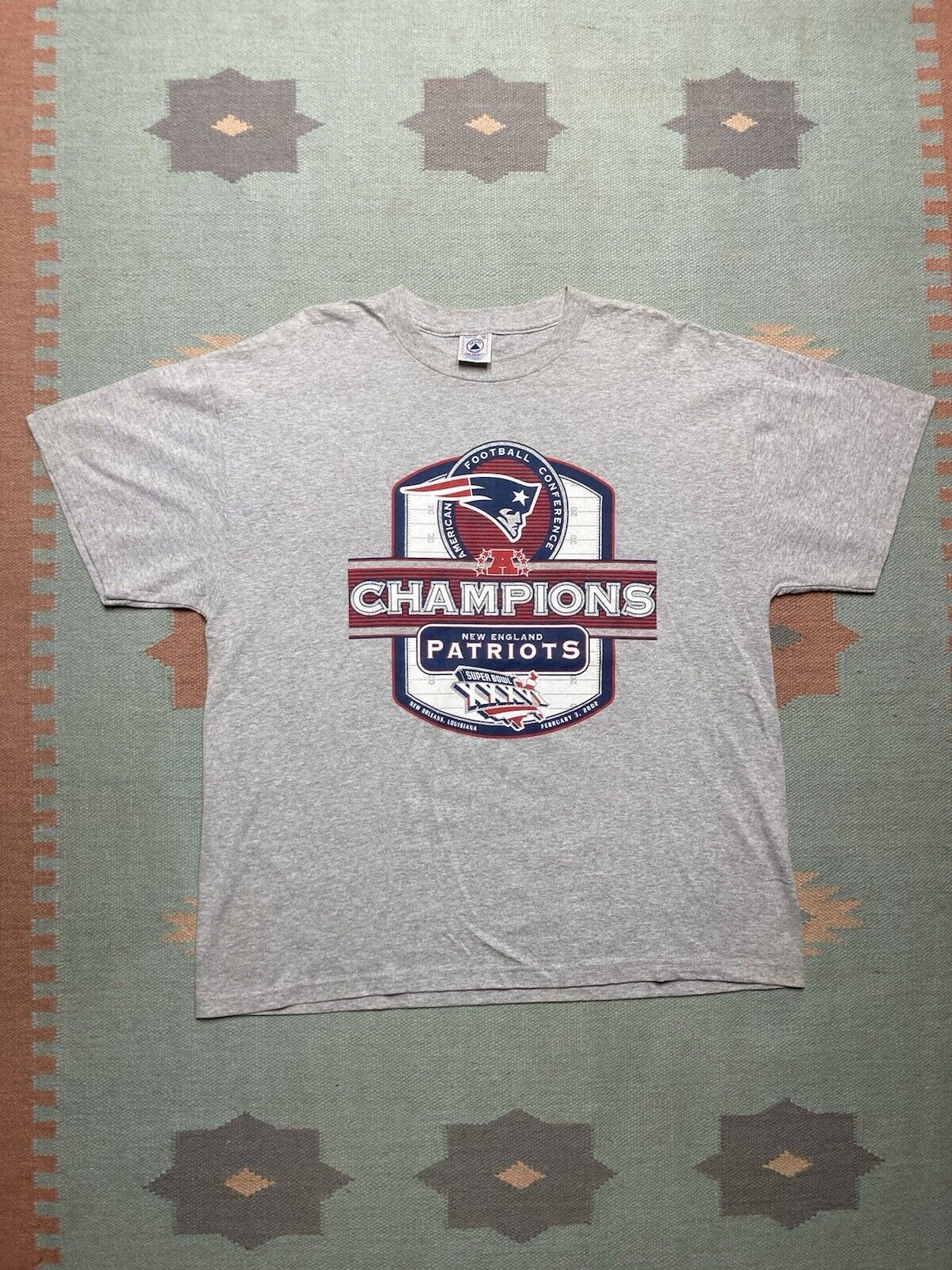 NFL × Vintage VTG New England patriots t shirt 2002 champions NFL XL Size US XL / EU 56 / 4 - 1 Thumbnail
