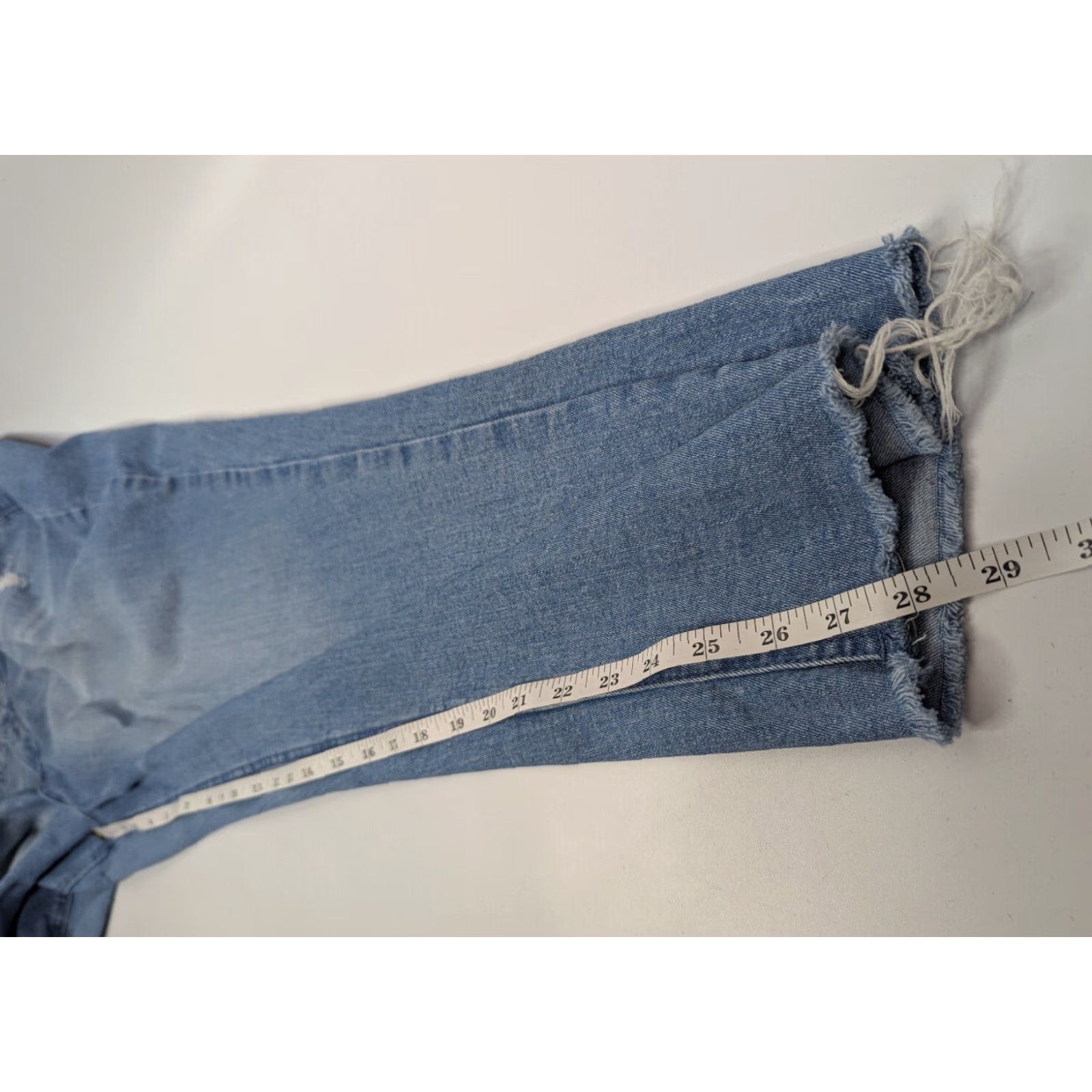 Vintage Democracy Jeans Women 20W Blue Denim Cropped Elastic Waist High Rise Plus Size 20W City Flower Preppy Button Zip Logo Zipper Size 42" / US 20 - 6 Thumbnail