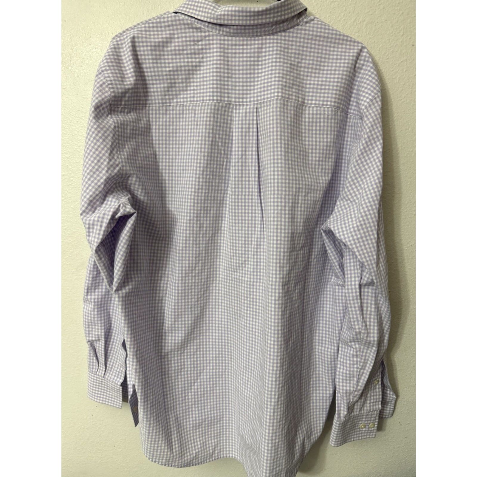 Croft & Barrow Croft & Barrow Shirt Men's XL Purple White Gingham Easy Care Button Up Size US XL / EU 56 / 4 - 3 Thumbnail