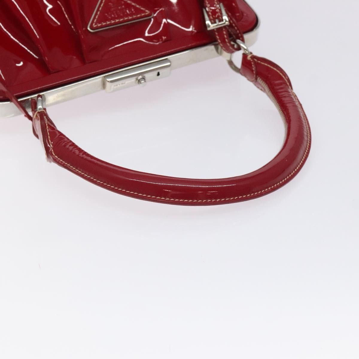 Prada PRADA Hand Bag Enamel Red Silver Size ONE SIZE - 7 Thumbnail