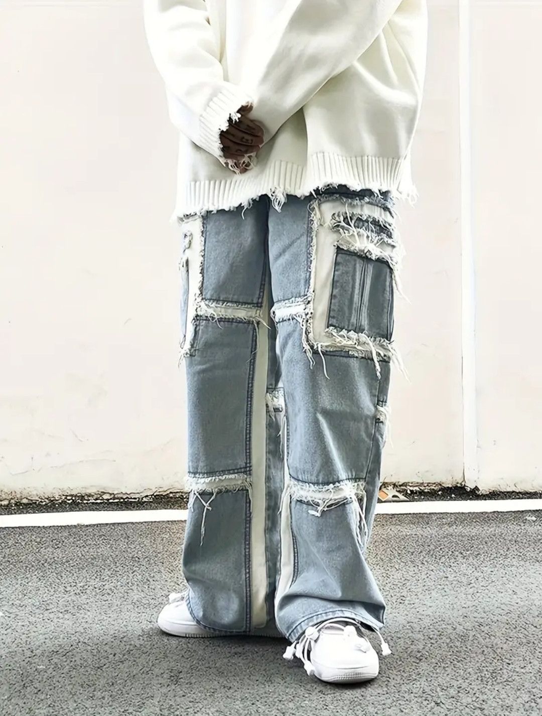 Vintage Frayed Fringe Raw Lining Cotton Blend Jeans Pants Size US 34 / EU 50 - 2 Thumbnail