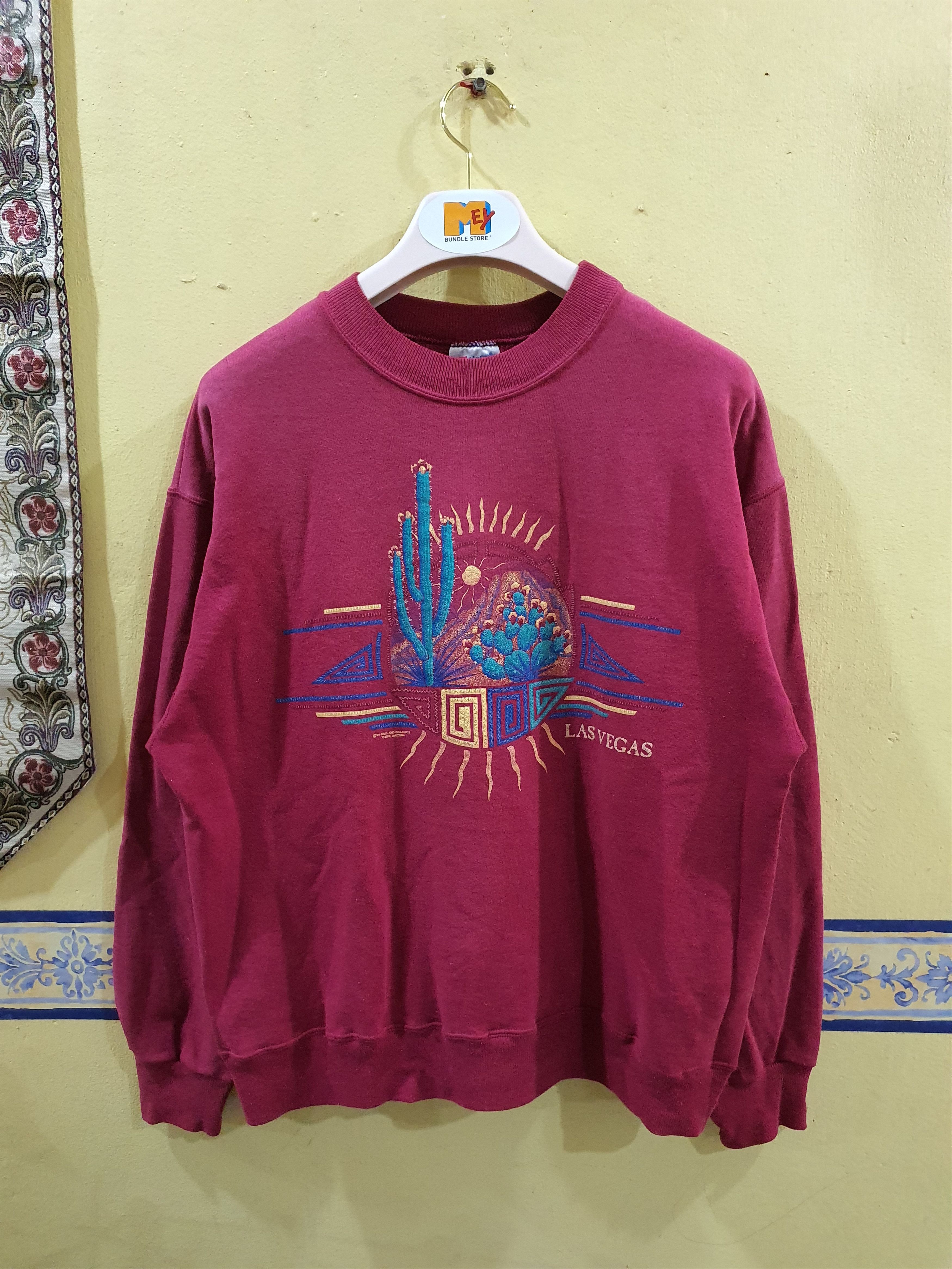 Hanes vintage 90s "Arizona" or "Southwestern Cactus" crewneck Size US L / EU 52-54 / 3 - 1 Thumbnail