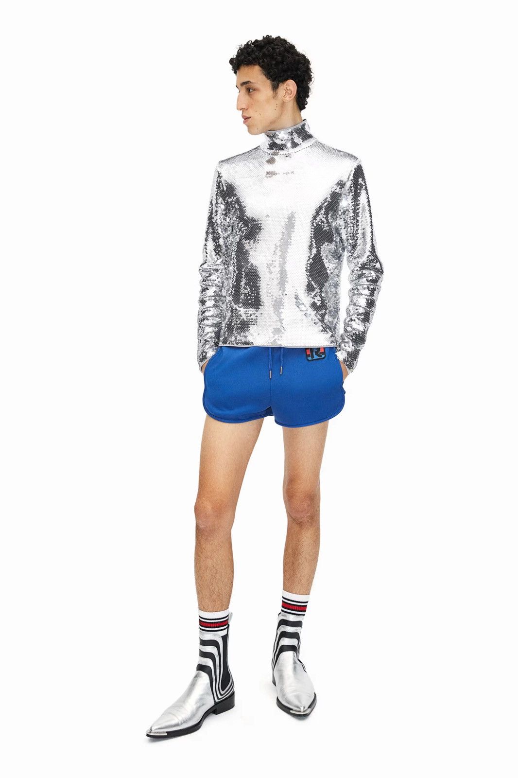Designer GRAIL !!! H&M x Rabanne silver zip 1/4 very rare Size US M / EU 48-50 / 2 - 2 Thumbnail