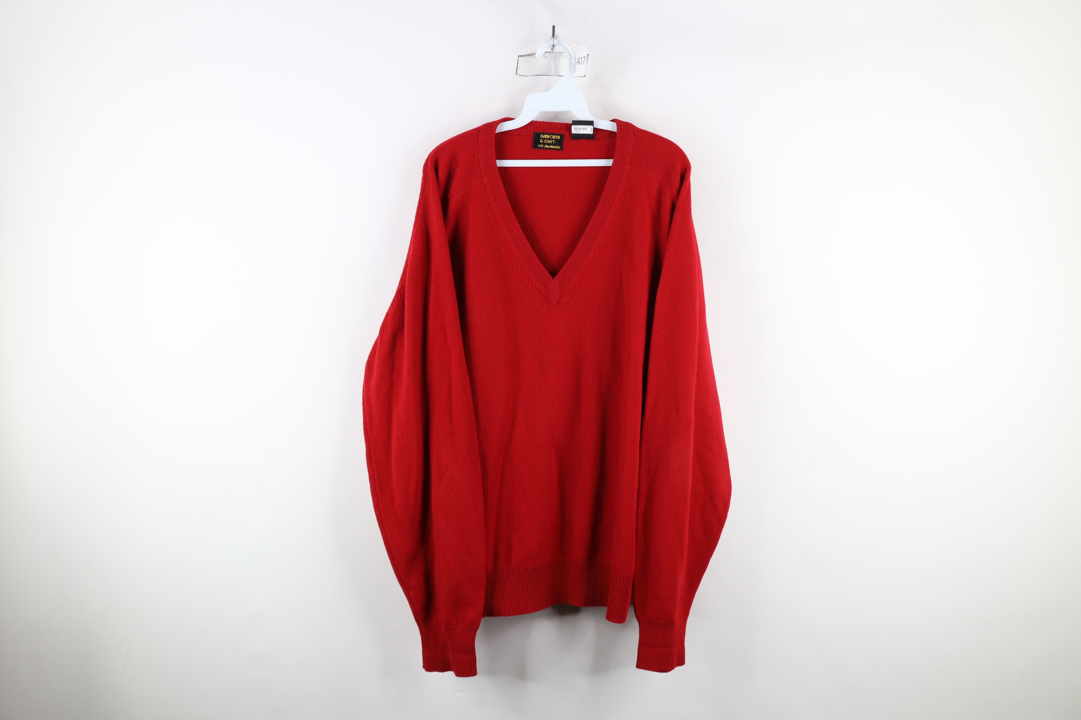 Vintage Vintage 90s Streetwear Heavy Lambswool Knit V-Neck Sweater Size US XL / EU 56 / 4 - 1 Thumbnail