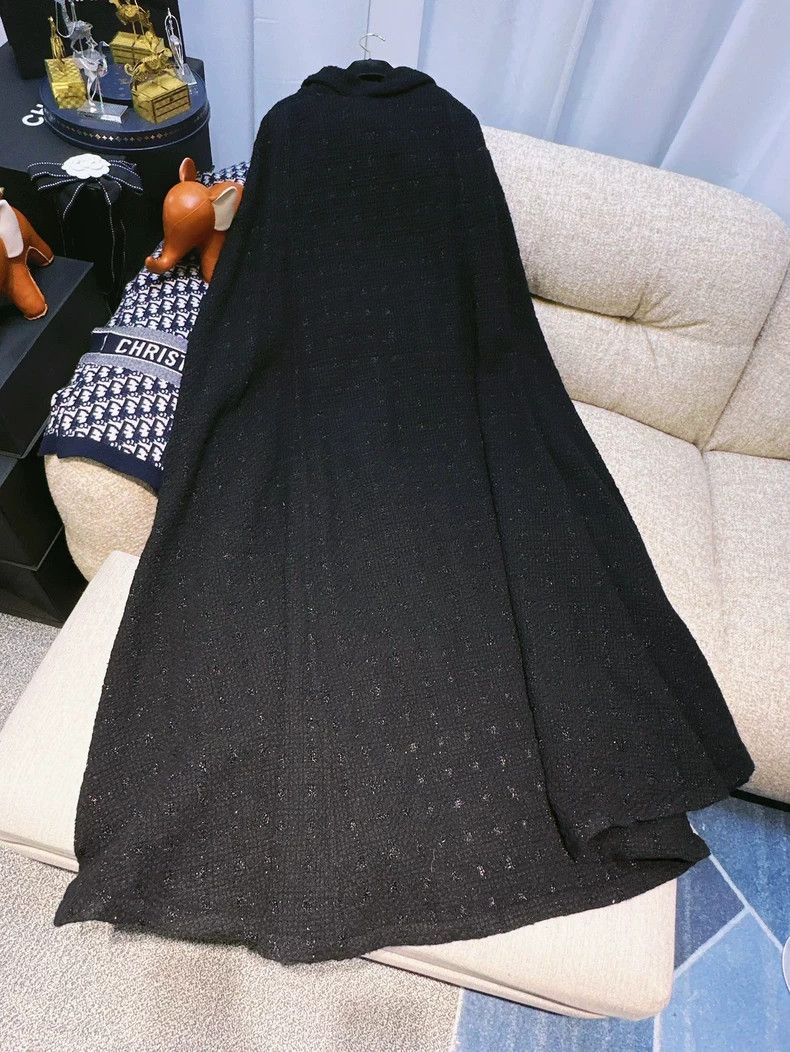 Chanel Chanel Woven twill tweed ultra-long cloak coat Size XXS / US 00 / IT 34 - 2 Thumbnail
