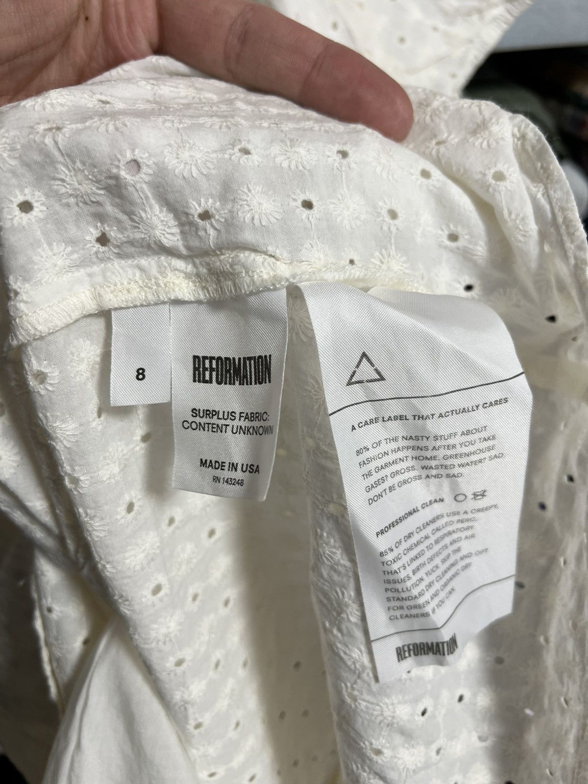 Designer × Reformation Reformation Dress Off White Sheer Boho Sleeveless Bohemian 8 Size M / US 6-8 / IT 42-44 - 7 Thumbnail