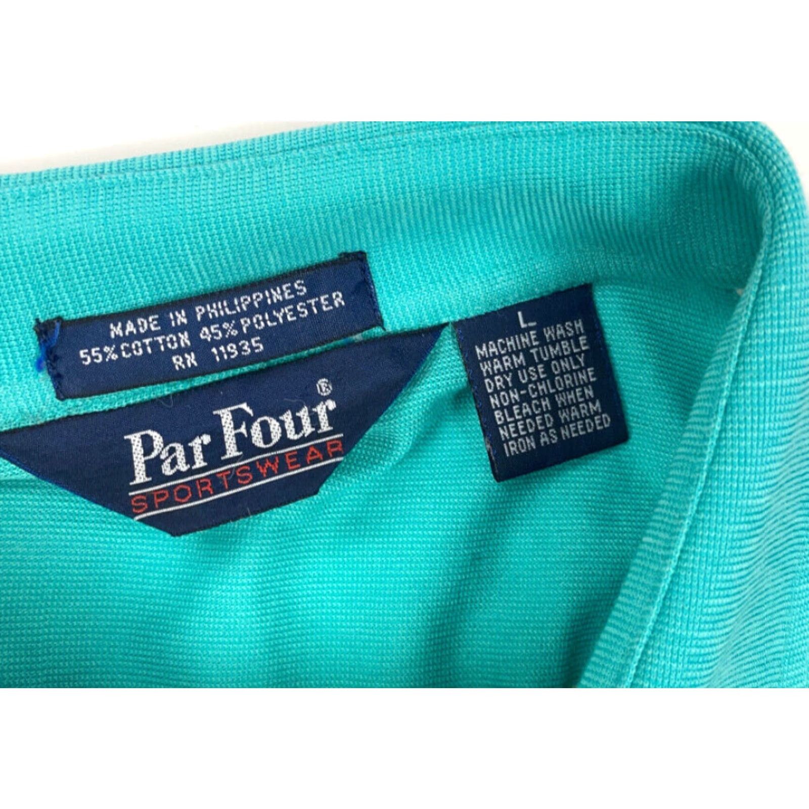 Vintage VTG Par Four Polo Shirt Adult Large Green Striped Lightweight 90s Casual Mens Size US L / EU 52-54 / 3 - 5 Thumbnail