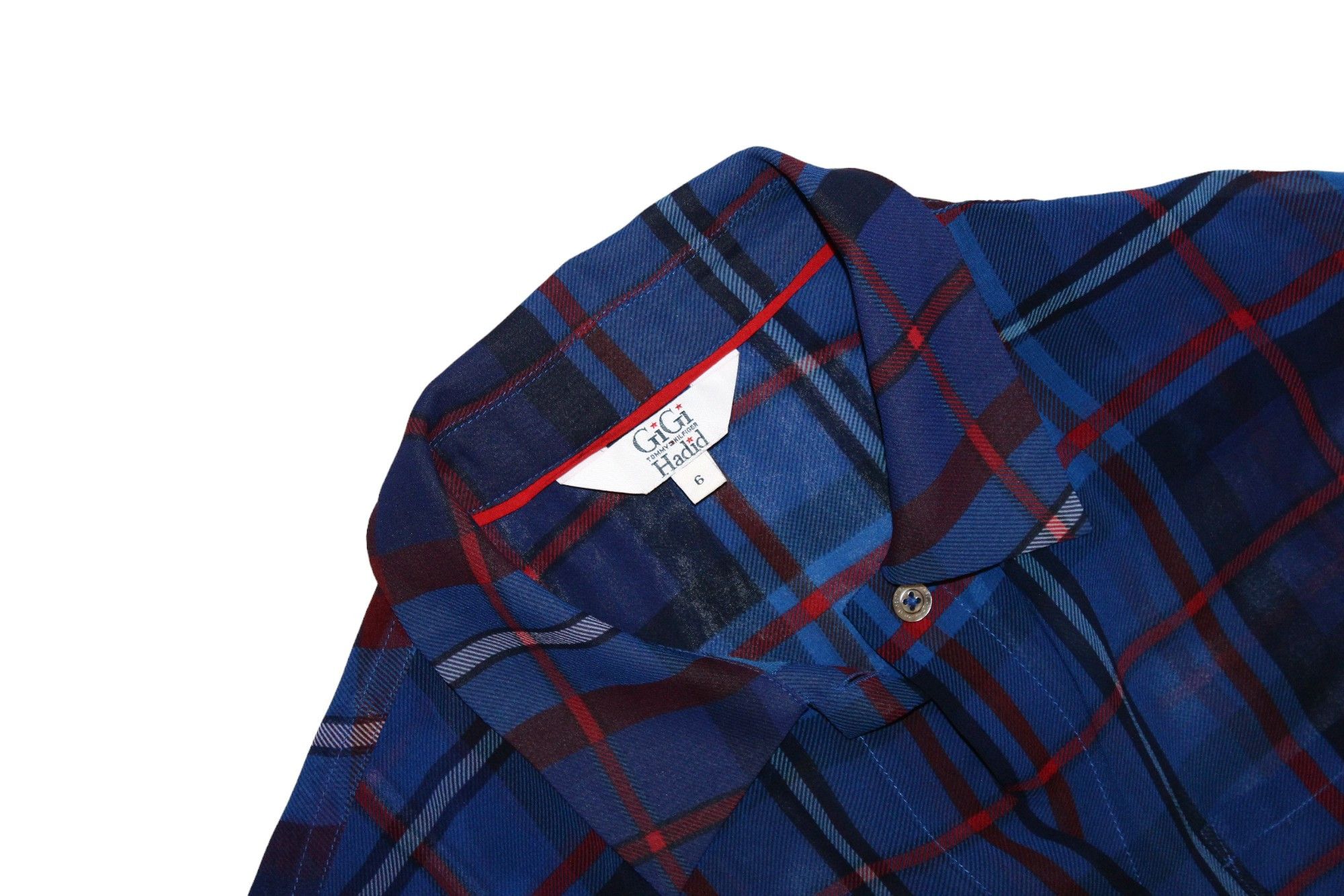 Tommy Hilfiger Gigi Hadid x Tommy Hilfiger Plaid Polyester Long Shirt Dress Size M / US 6-8 / IT 42-44 - 13 Thumbnail