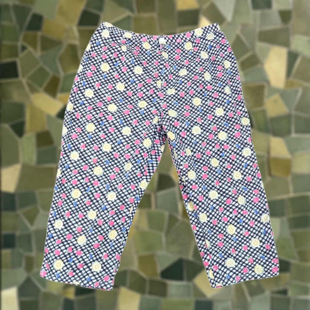 Vintage VINTAGE Sag Harbor Capri Pants Womens 90s Cotton Black White Gingham Fruit Print High Rise Casual Size 36" / US 14 / IT 50 - 1 Thumbnail