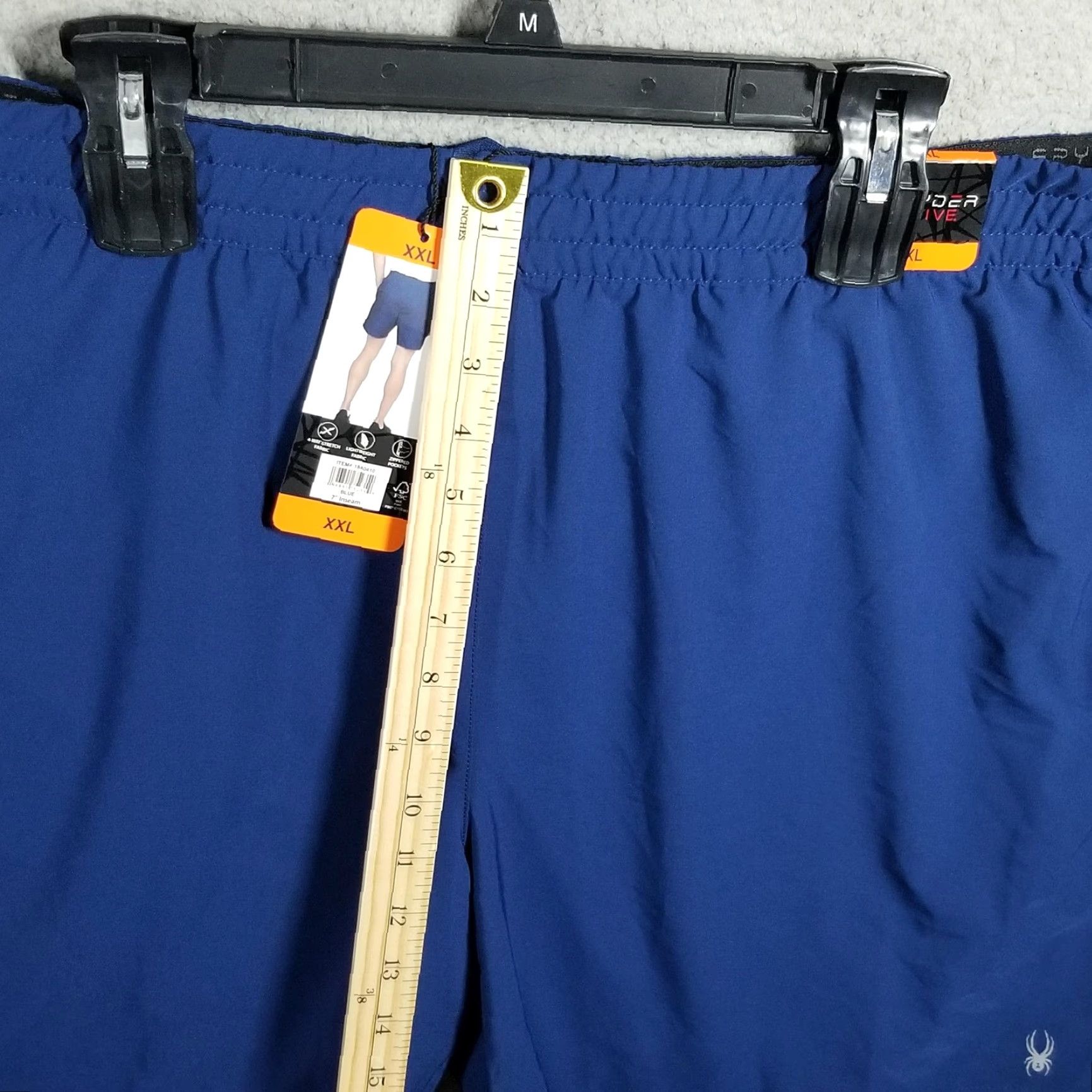 Spyder Spyder Active ProWeb Shorts Mens 2XL Blue 7" Stretch Pockets Running Gym Training Walking Athletic Shorts Mens 2XL Blue Size US 39 - 5 Thumbnail