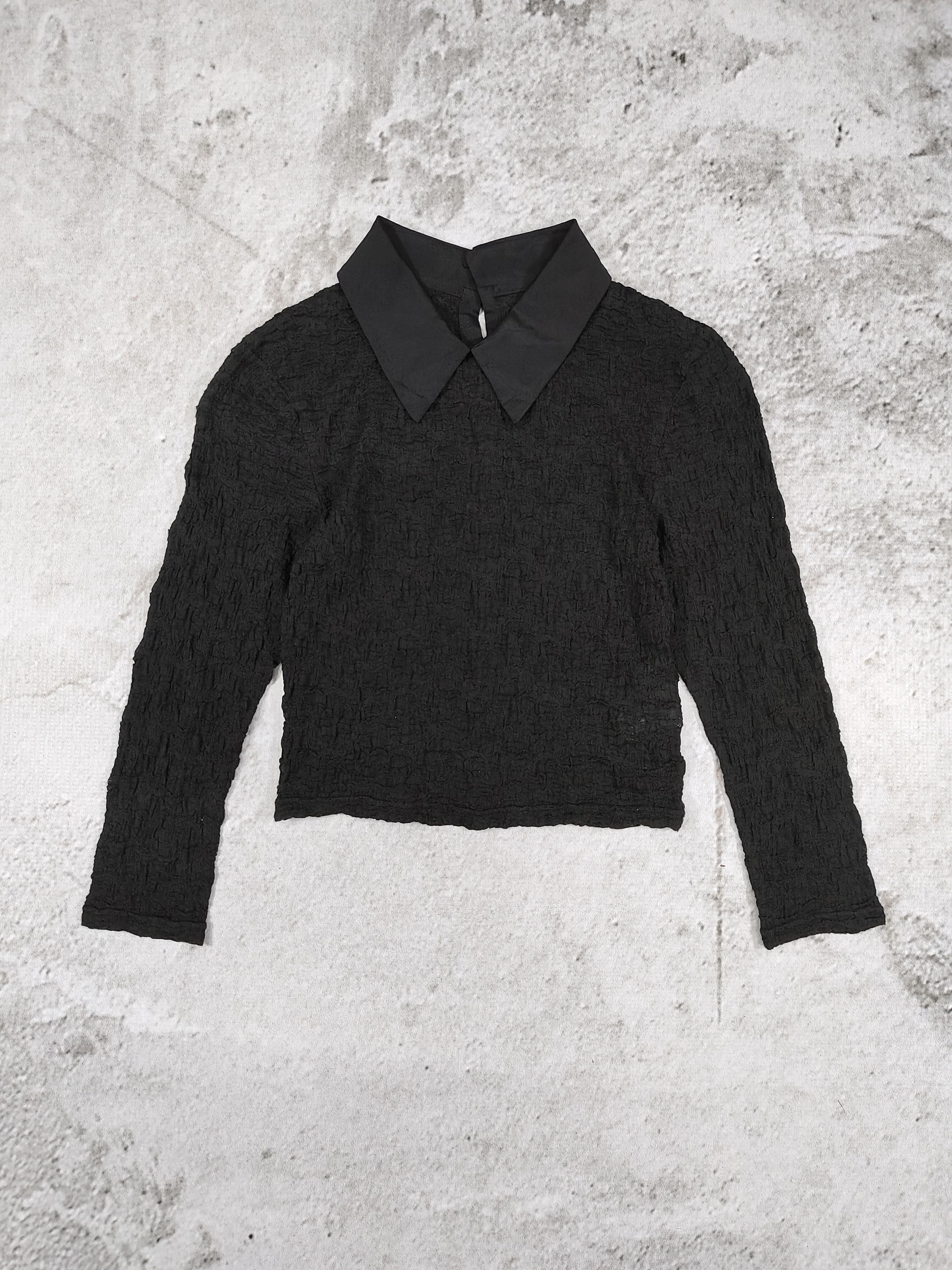 Japanese Brand Snidel🇯🇵 Gothic Cropped Textured Lace Peter Pan Collar Top Size S / US 4 / IT 40 - 5 Thumbnail