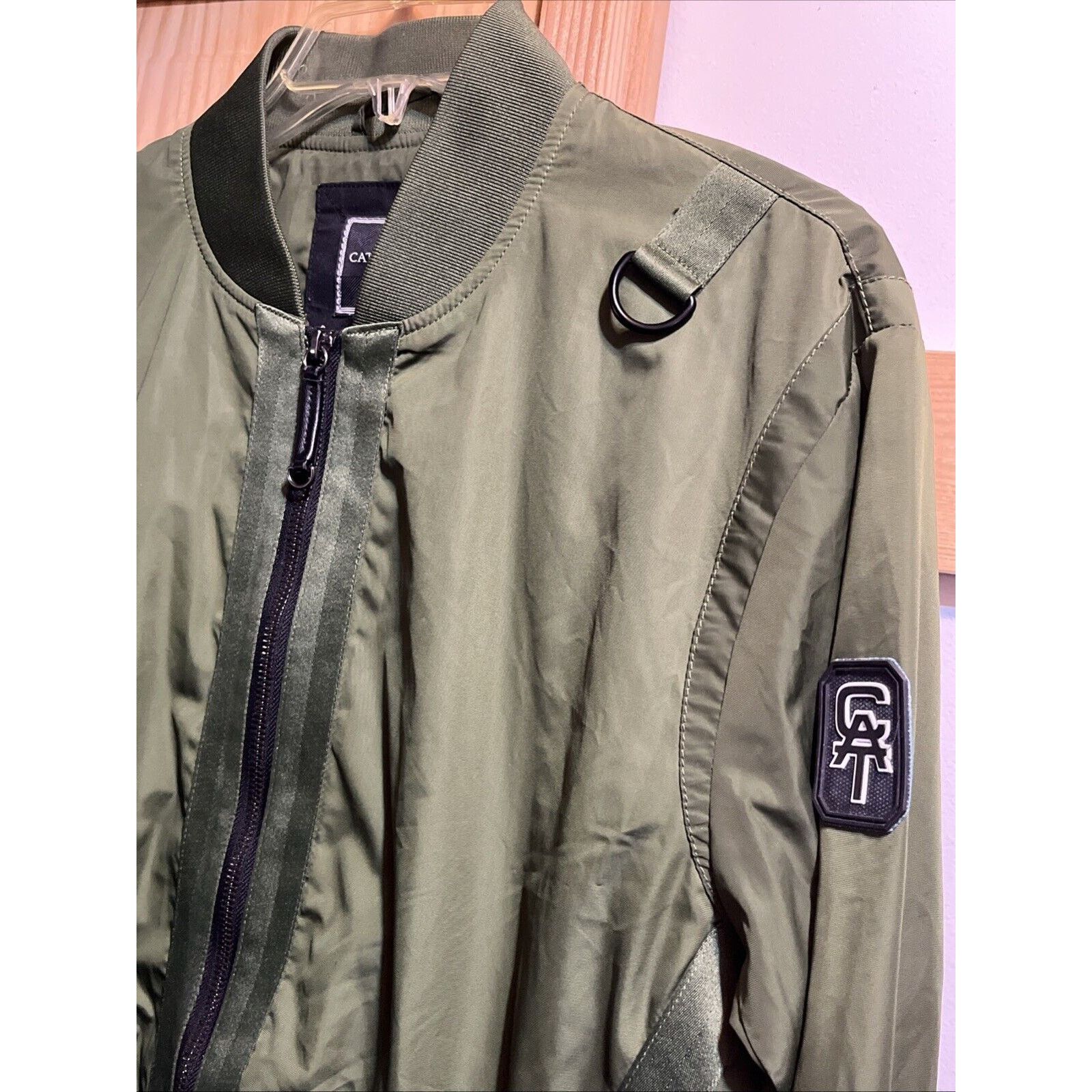 Caterpillar Caterpillar Mens L Green Polyester Jacket LS Zip Windbreaker Size US L / EU 52-54 / 3 - 4 Thumbnail