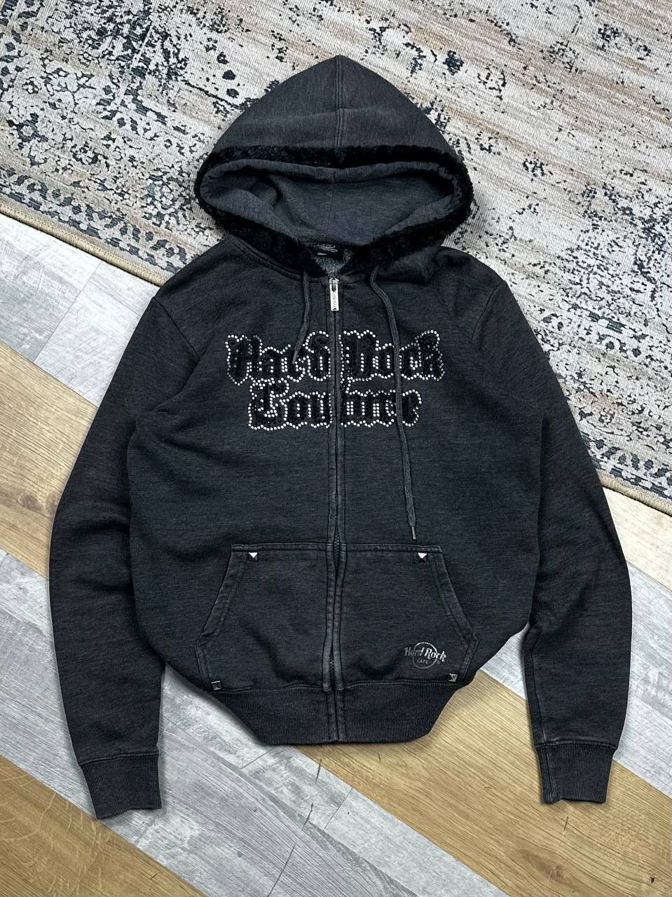 Hard Rock Cafe Vintage 90s Hard Rock Couture Y2K Fur Hoodie Size M / US 6-8 / IT 42-44 - 5 Thumbnail