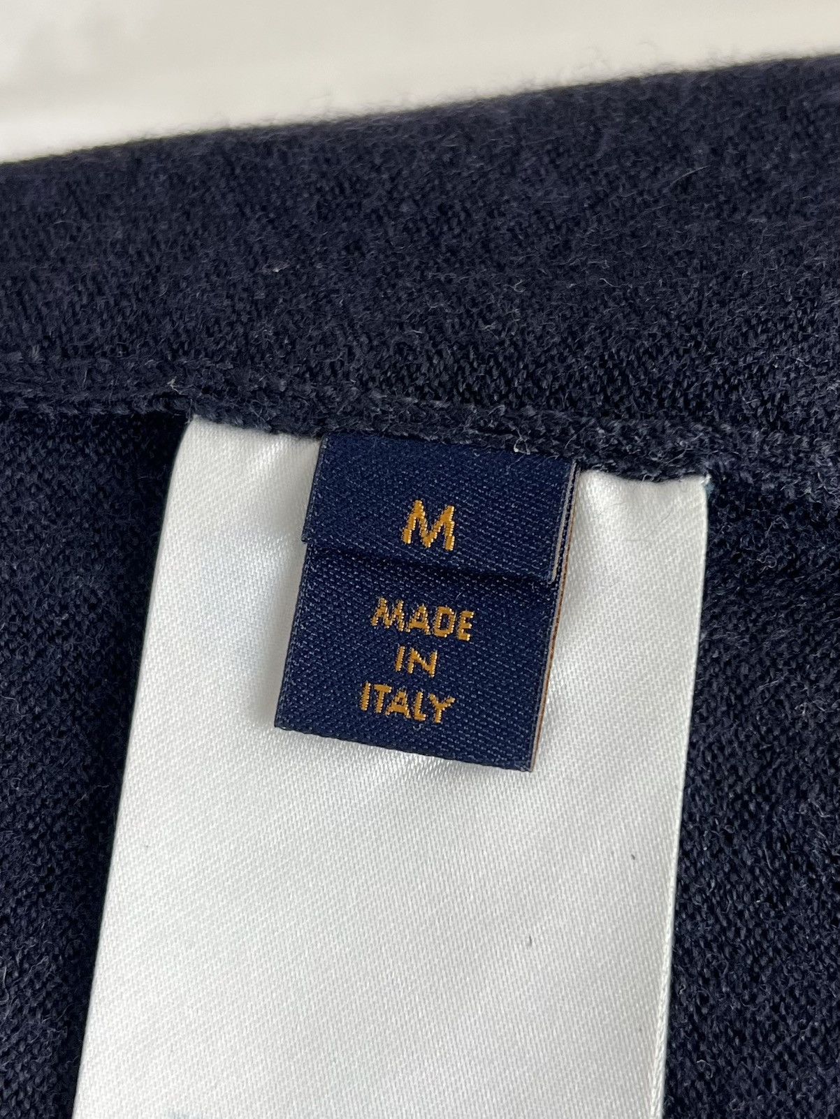 Louis Vuitton LOUIS VUITTON Sweater Zip Cardigan Wool/Silk LV Logo Blue Size US M / EU 48-50 / 2 - 11 Thumbnail