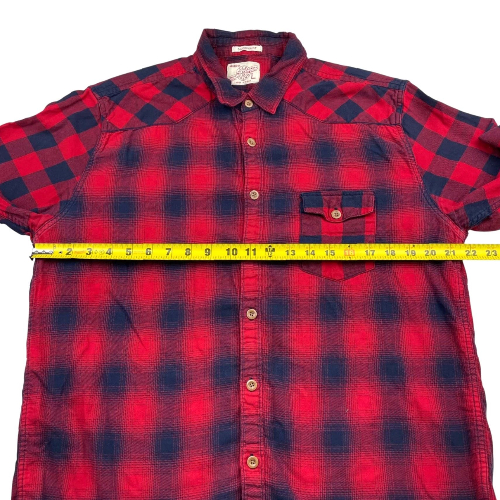 Lucky Brand Lucky Brand California Fit Flannel Shirt Red/Blue Plaid L Large Long Sleeve Button-Up Casual Mens Size US L / EU 52-54 / 3 - 8 Thumbnail