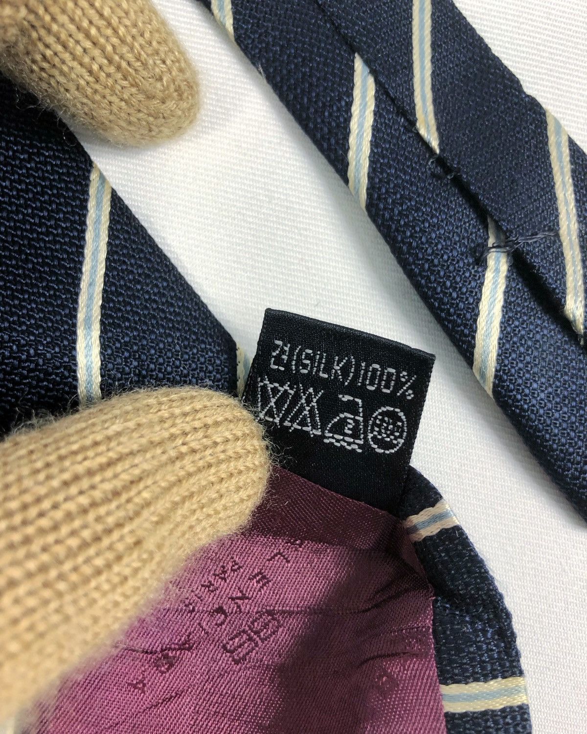 Balenciaga Rare Vintage Balenciaga Stripes Silk Tie Size ONE SIZE - 8 Thumbnail