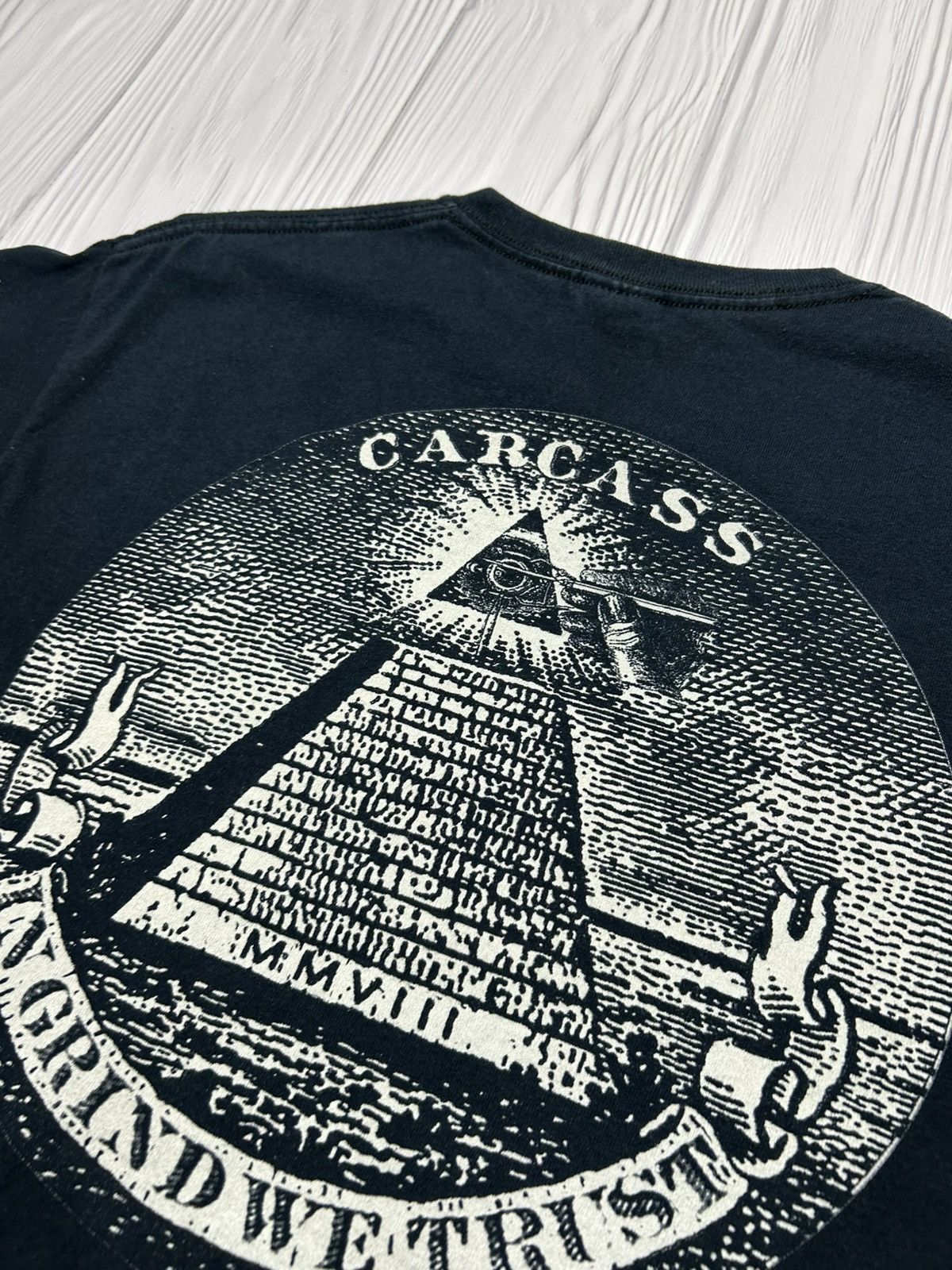 Band Tees Vintage Carcass In Grind We Trust Promo Metal T-Shirt Size US M / EU 48-50 / 2 - 11 Thumbnail