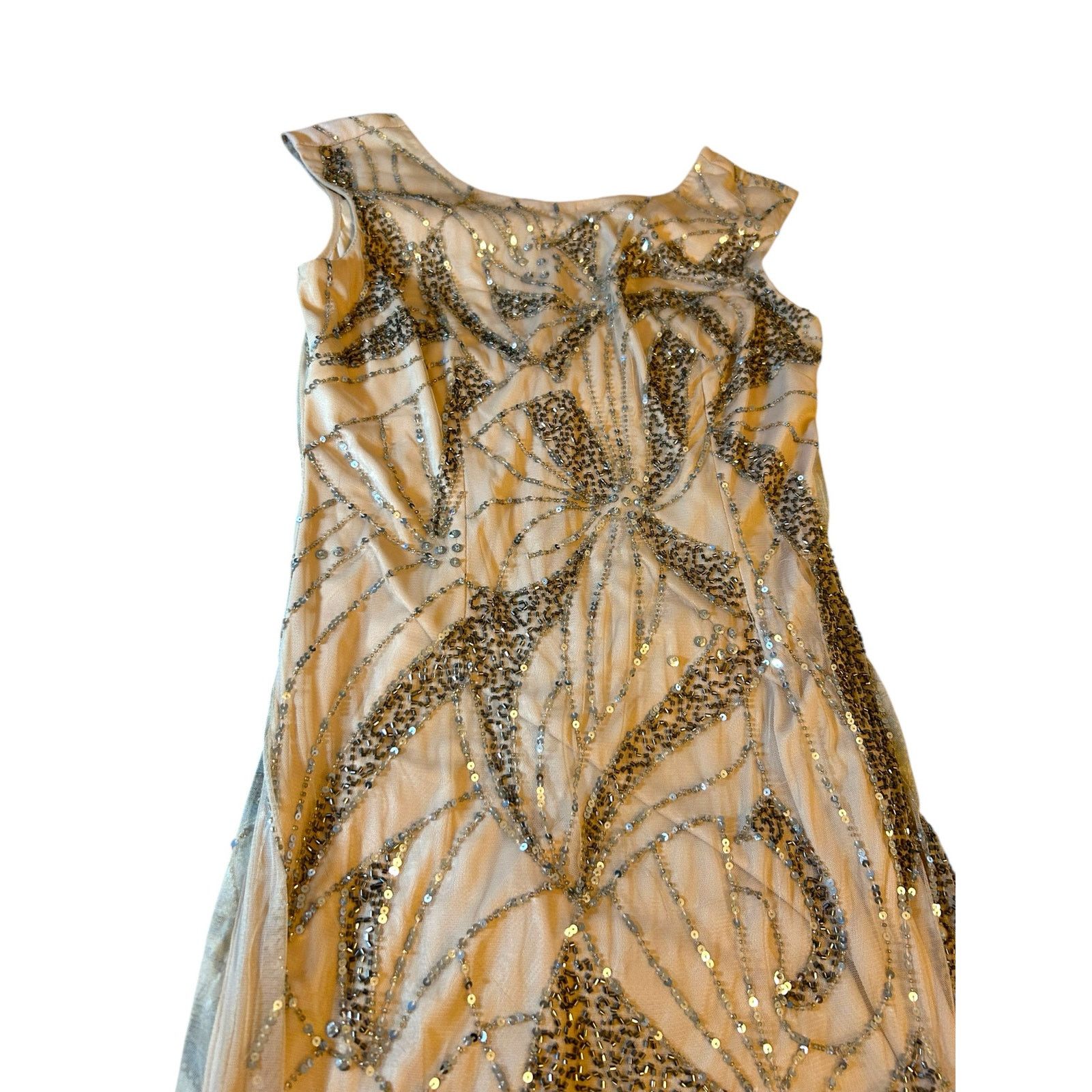 Adrianna Papell Adrianna Papell Blush Sequined Gown - Size 10 Size L / US 10 / IT 46 - 9 Thumbnail