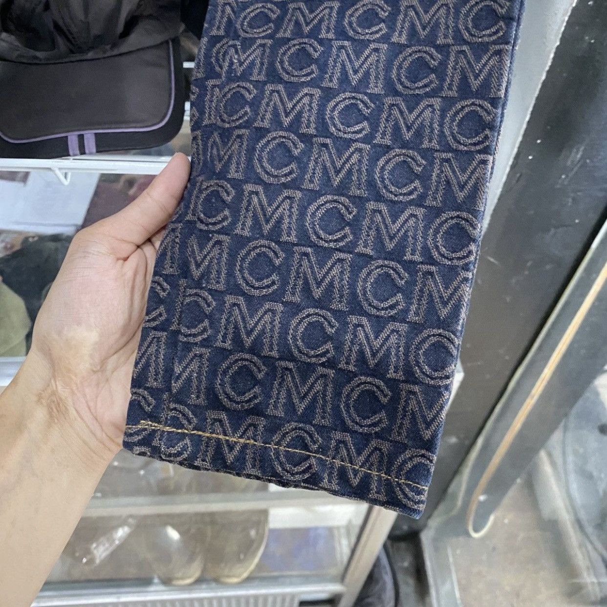 MCM Vintage MCM Monogram All Over Print Denim Pants Black/Grey Size US 26 / EU 42 - 6 Thumbnail