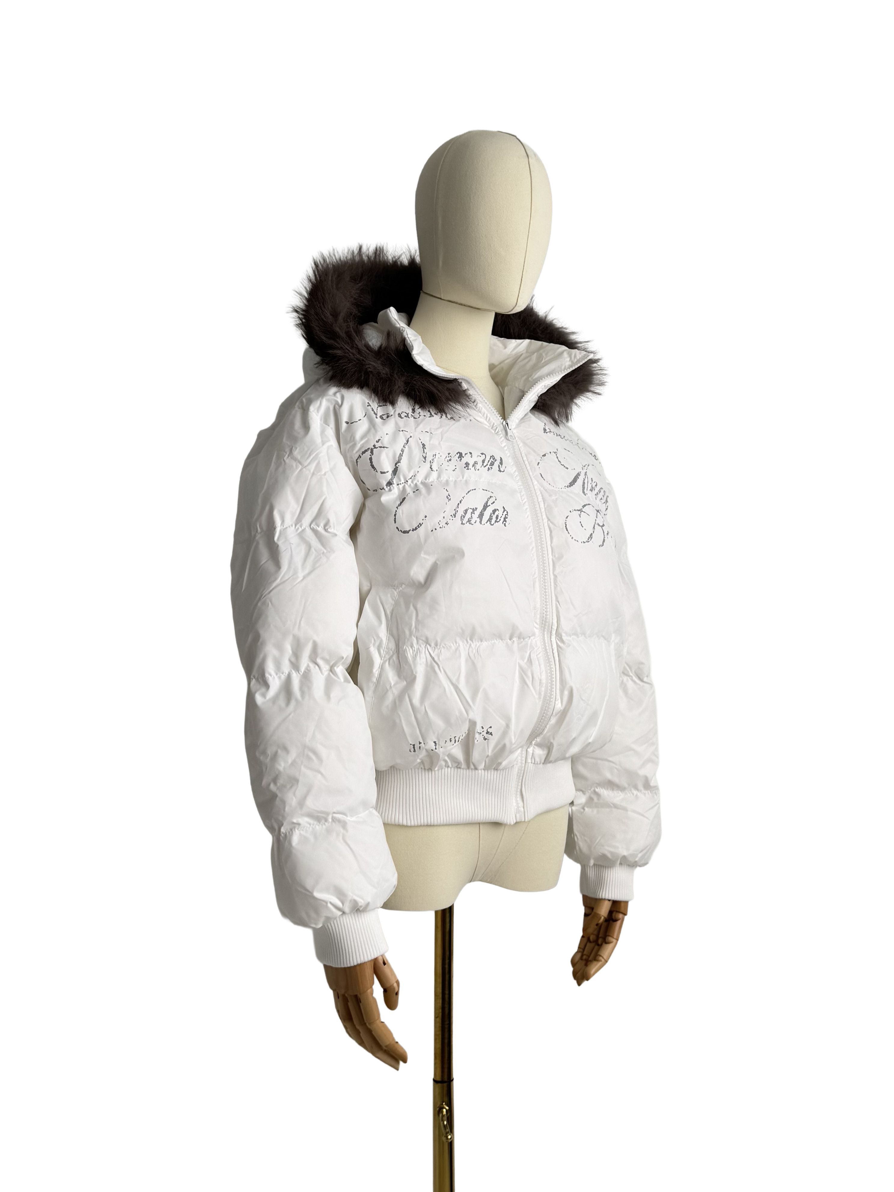 Vintage Vintage Cropped Jacket With Faux Fur Hood Size L / US 10 / IT 46 - 2 Thumbnail