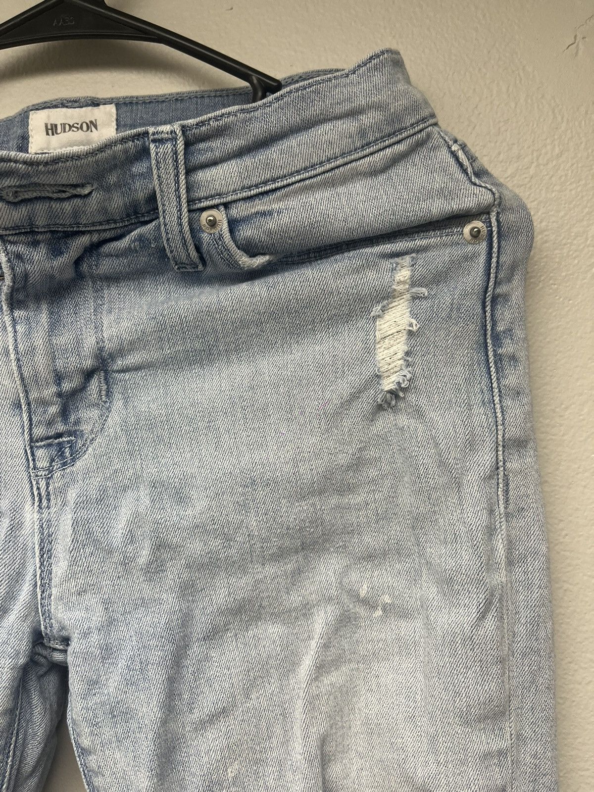 Hudson Hudson Distressed Denim Blue Skinny Jeans Womens Size 26" / US 2 / IT 38 - 3 Thumbnail
