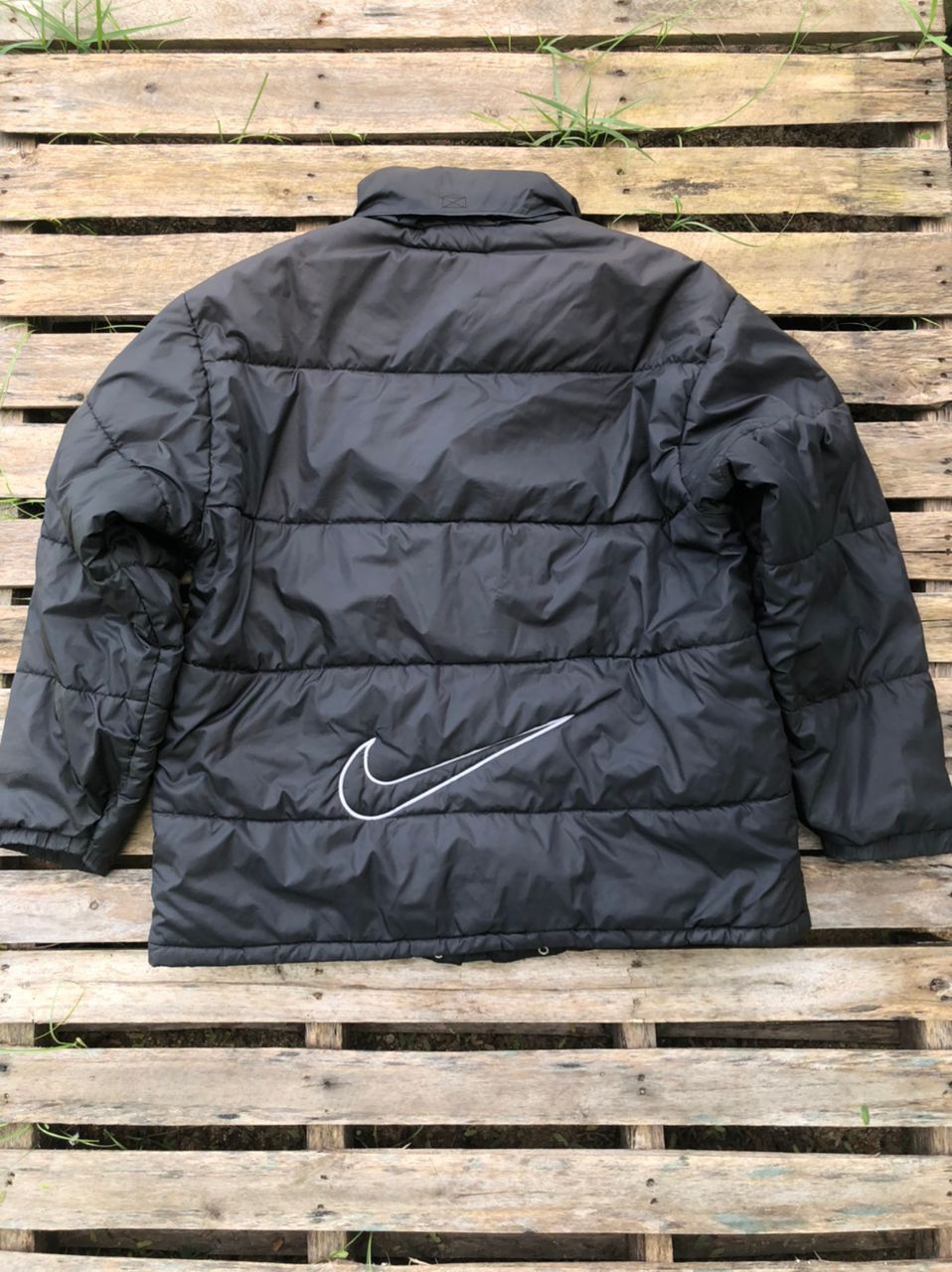 Nike × Vintage Vintage 90s Nike Swoosh Puffer Jacket Distressed Size US XL / EU 56 / 4 - 3 Thumbnail