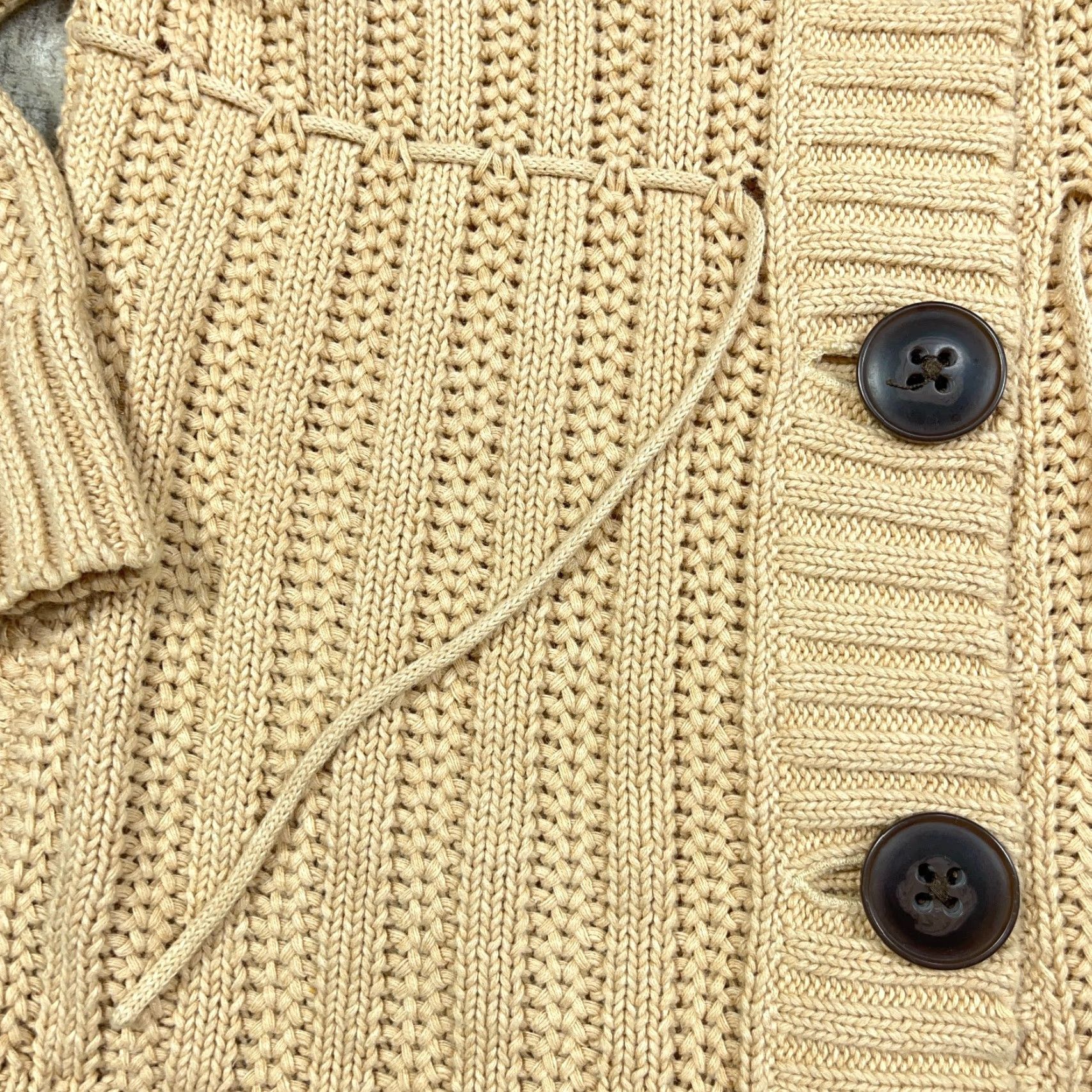 American Eagle Outfitters VINTAGE American Eagle Outfitters Cardigan Sweater Women M Beige Cotton Ramie Chunky-Knit 3/4 Sleeve Turtleneck All Seasons Casual Workwear Womens Size M / US 6-8 / IT 42-44 - 4 Thumbnail