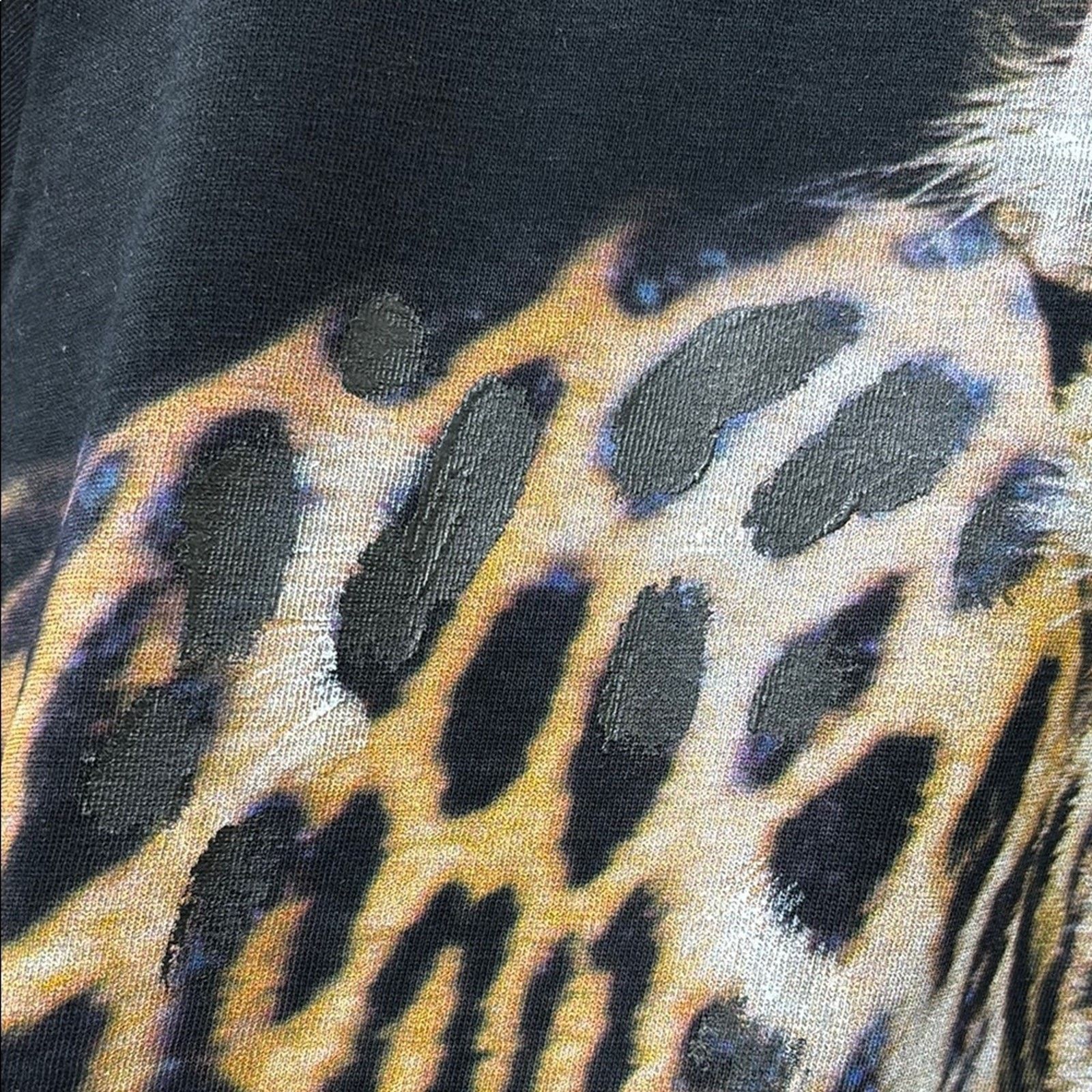 Etro NWT Etro Black Short Sleeve Tee Leopard hand painting XL Size US XL / EU 56 / 4 - 3 Thumbnail