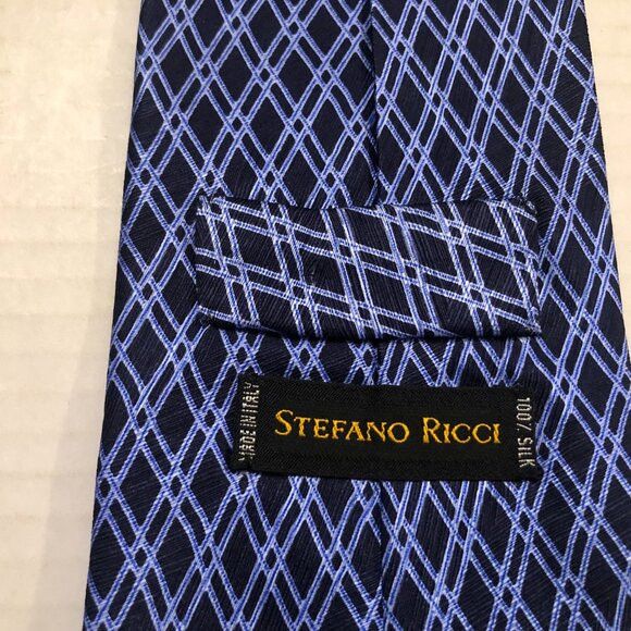 Stefano Ricci Stefano Ricci men's new blue 100%silk tie 3 3/4" X 63 1/4" Size ONE SIZE - 2 Thumbnail