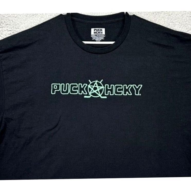 Vintage Puck Hcky T-Shirt Mens 2XL Black Graphic Print Tee Crewneck Short Sleeve EUC Size US XXL / EU 58 / 5 - 3 Thumbnail