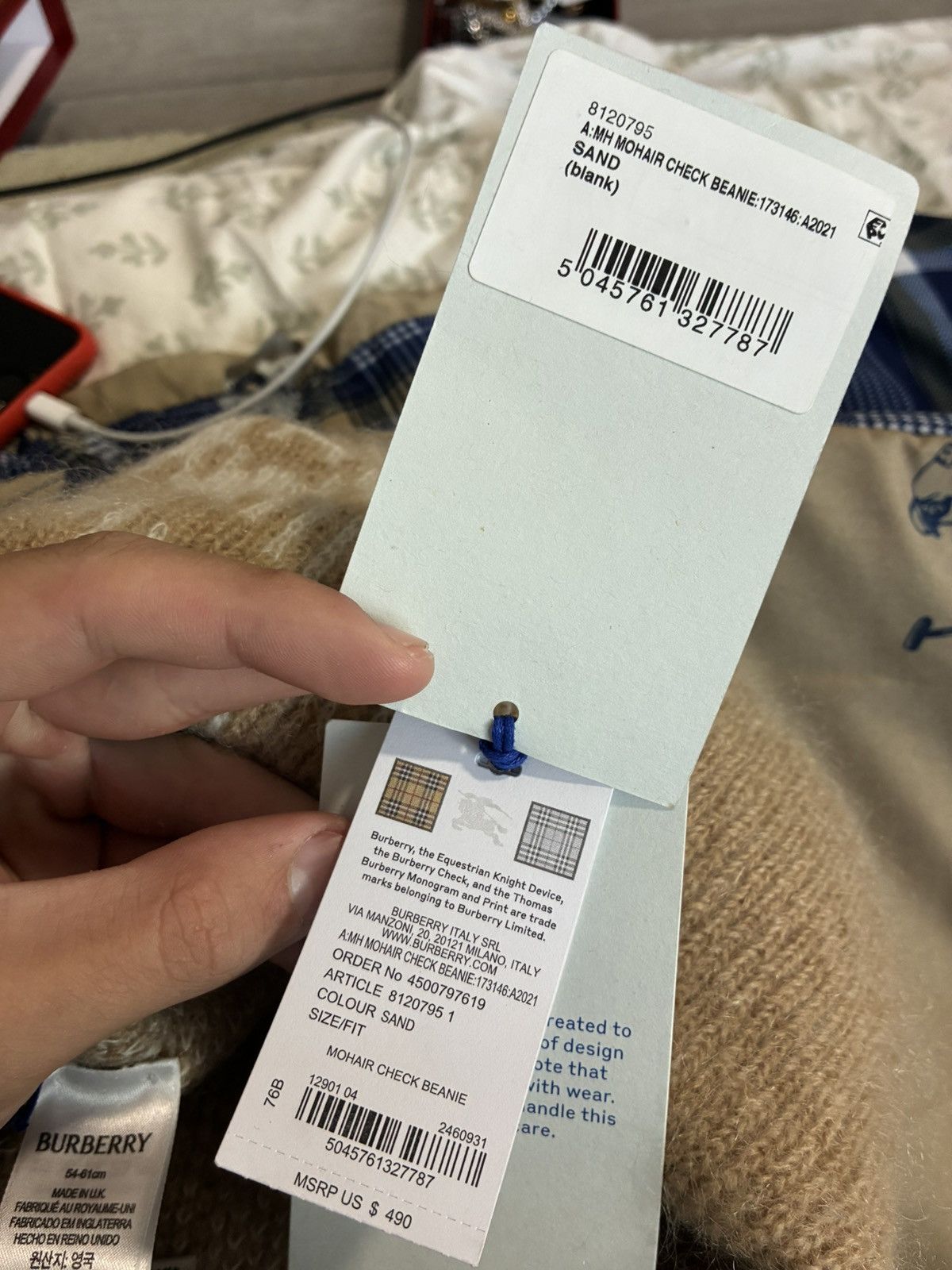 Burberry Burberry Mohair Check Beanie Size ONE SIZE - 11 Thumbnail