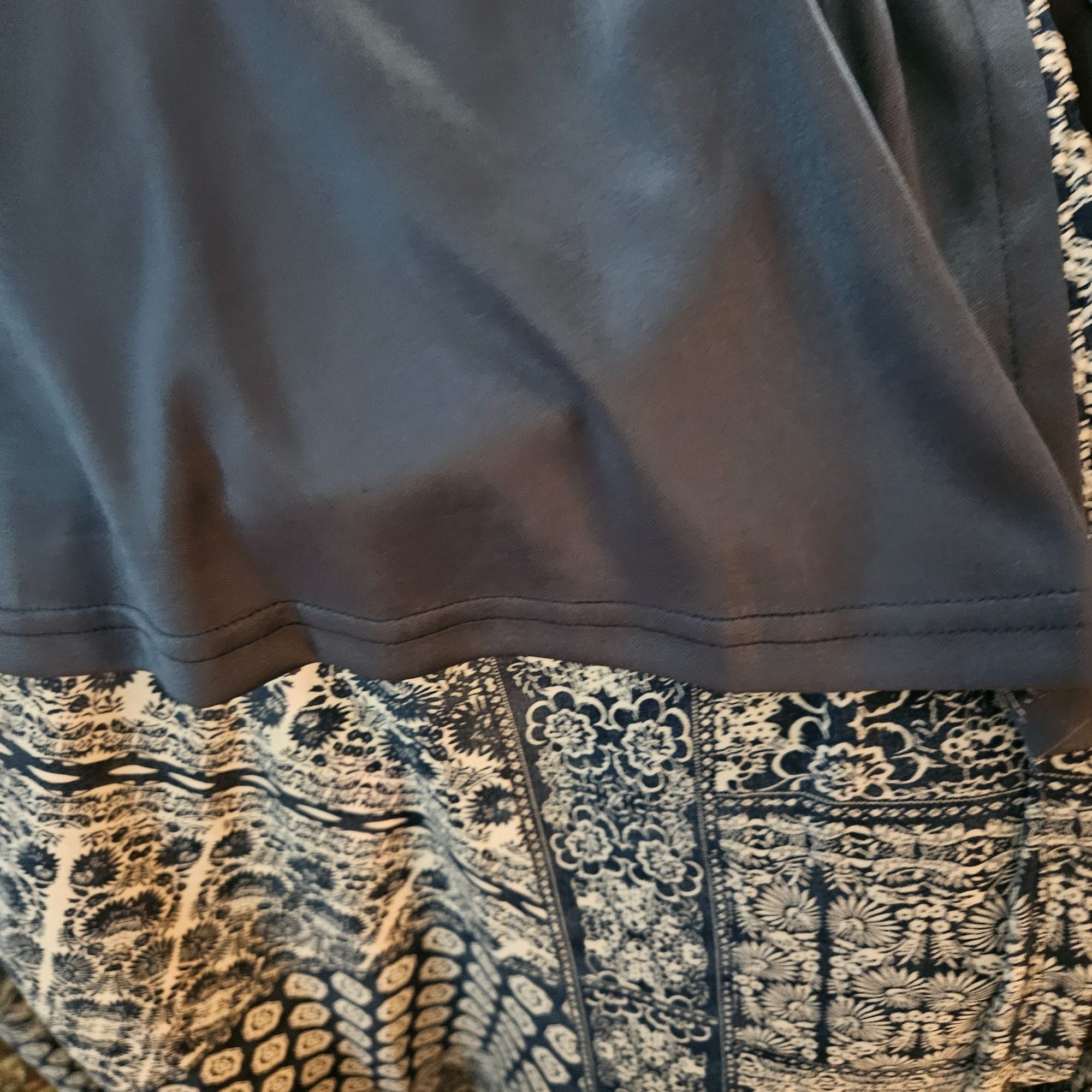 Other Aakaa Boho Maxi Dress Blue White Geo Print Short Sleeve Ligh Size S / US 4 / IT 40 - 11 Thumbnail