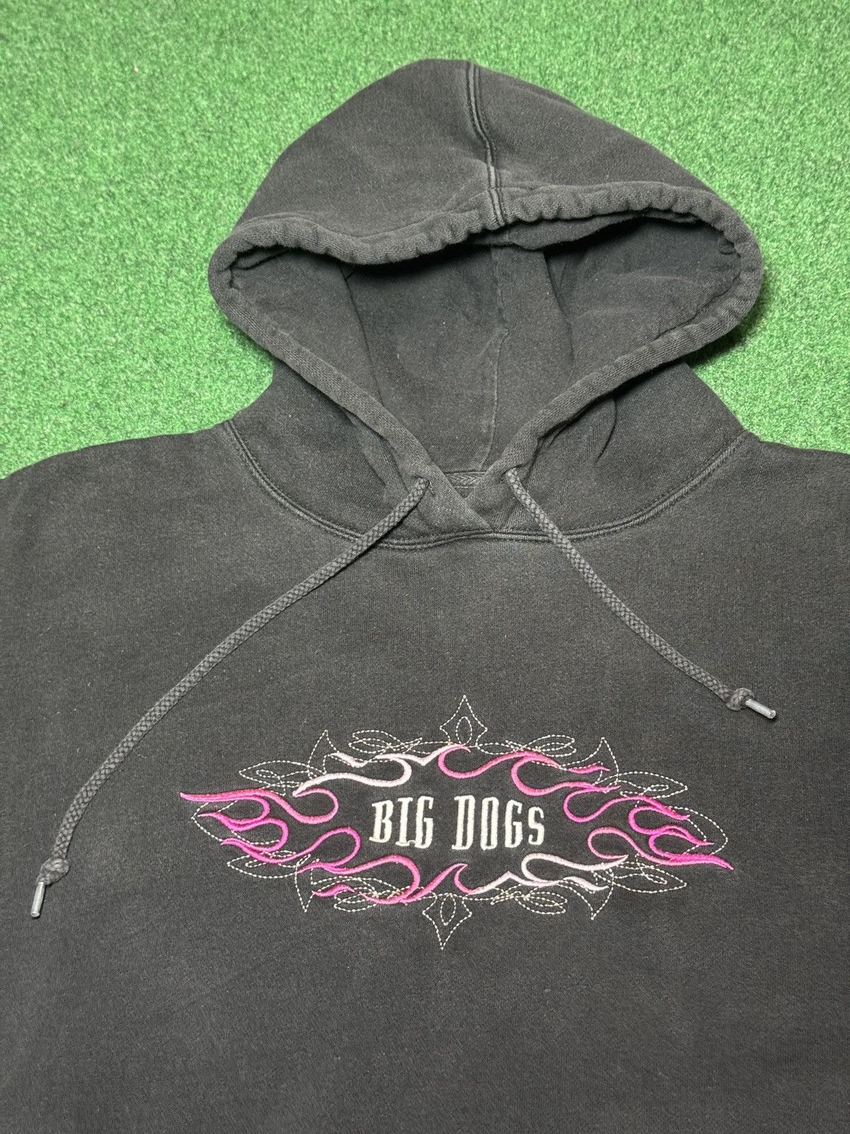 Big Dogs Big Dogs Flame Sleeve Hoodie L/XL 25x26 Boxy Y2K Sweatshirt Size L / US 10 / IT 46 - 2 Thumbnail