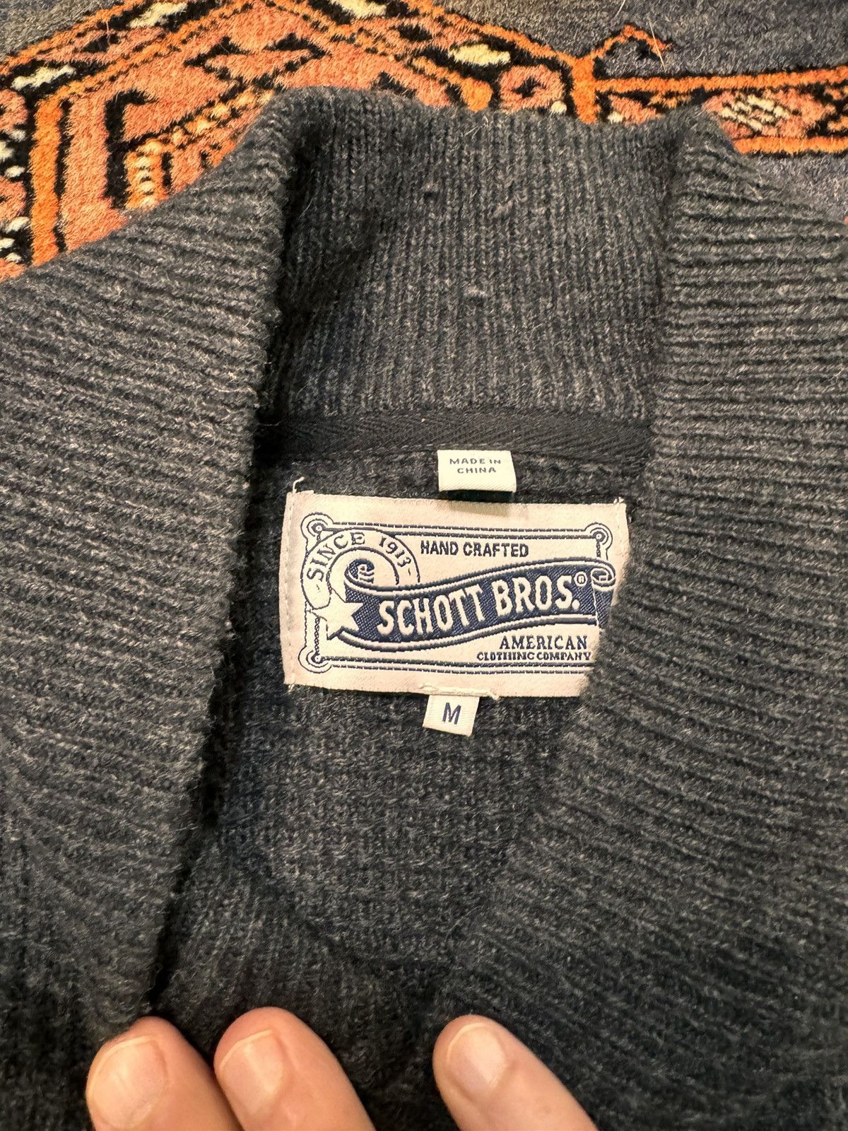 Schott Men’s Athletic V-neck Sweater Size US M / EU 48-50 / 2 - 4 Thumbnail