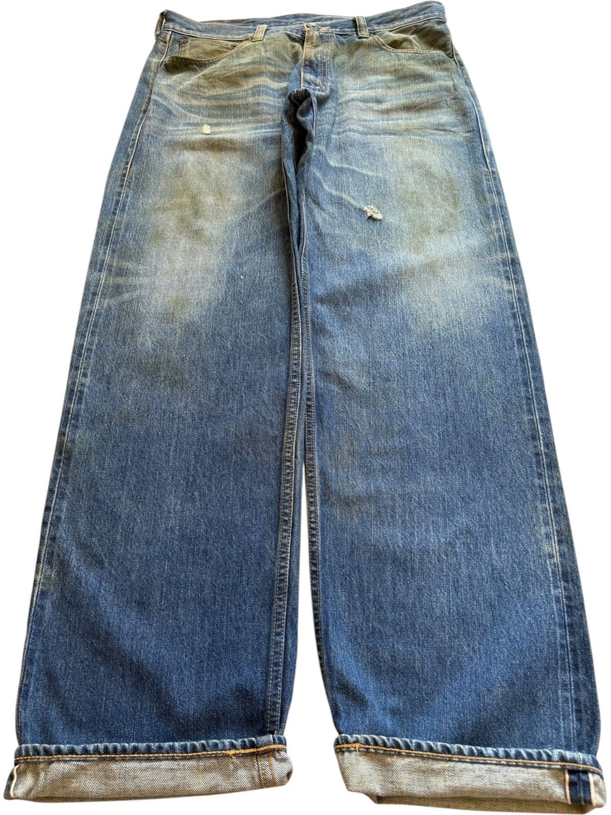 Levi's Vintage 90s Levis 503 Selvedge Rusty Mud Wash Loose Jeans Size US 36 / EU 52 - 1 Thumbnail